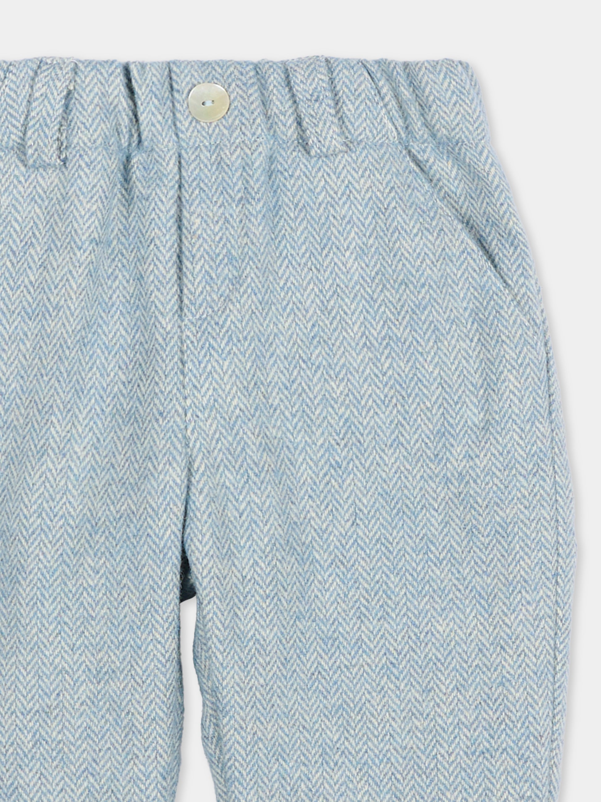 Pantaloni celesti per neonato,J.o. Milano,564G2 AVIO