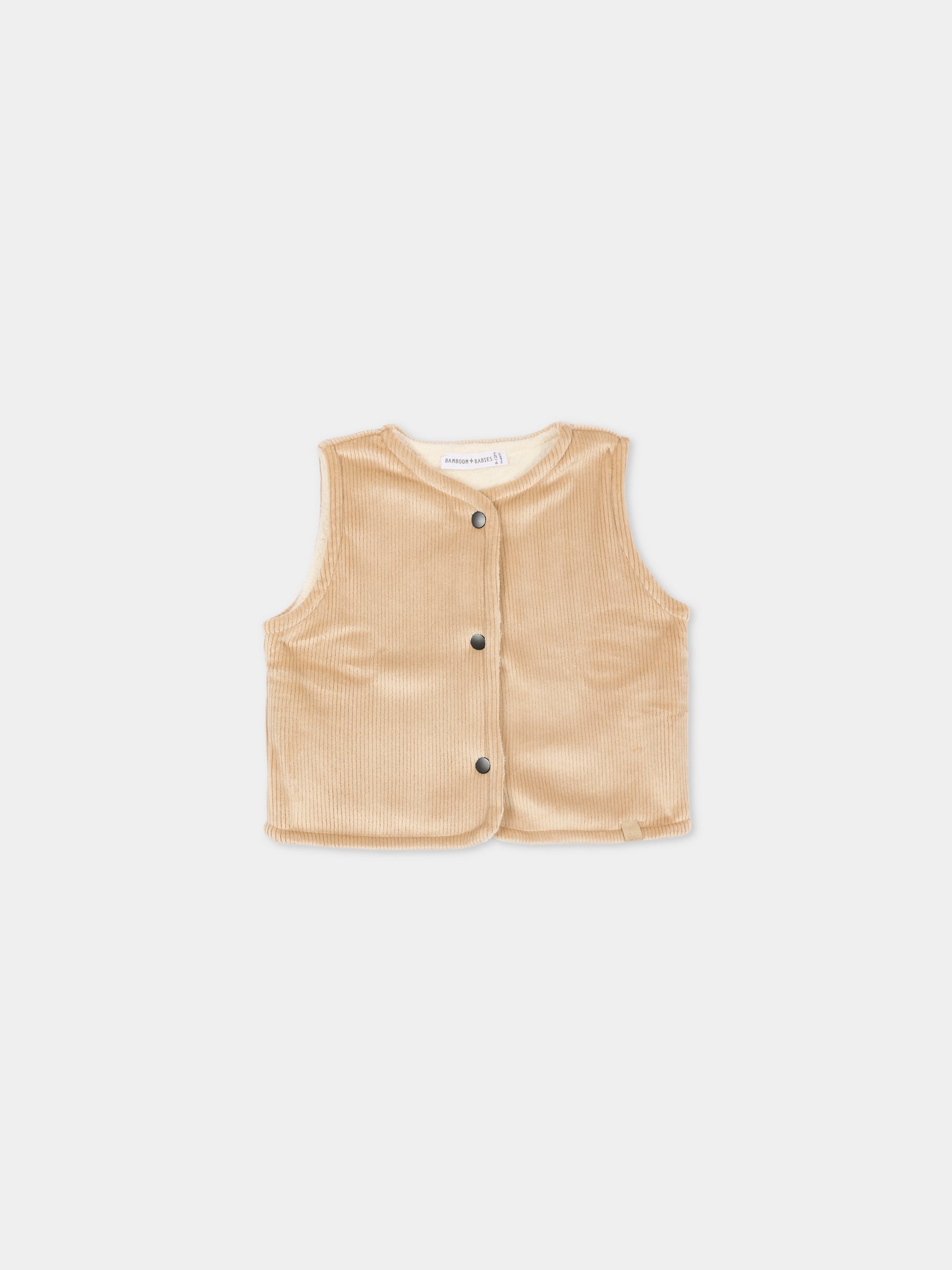 Gilet reversibile beige per neonati,Bamboom,1057 MOCHA SAND