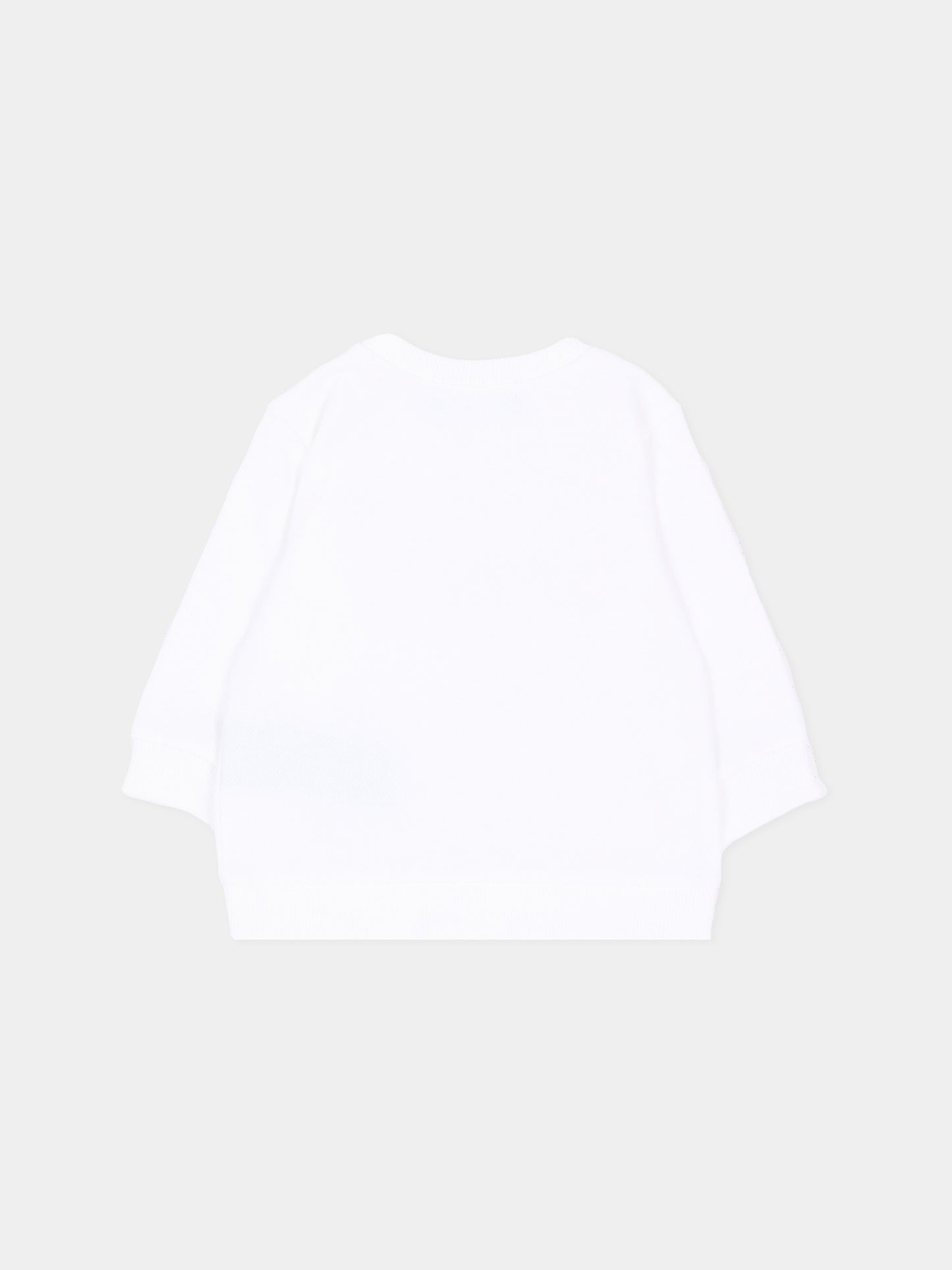 Felpa bianca per neonato logo dorato,Balmain Kids,BU4620 Z0001 100OR