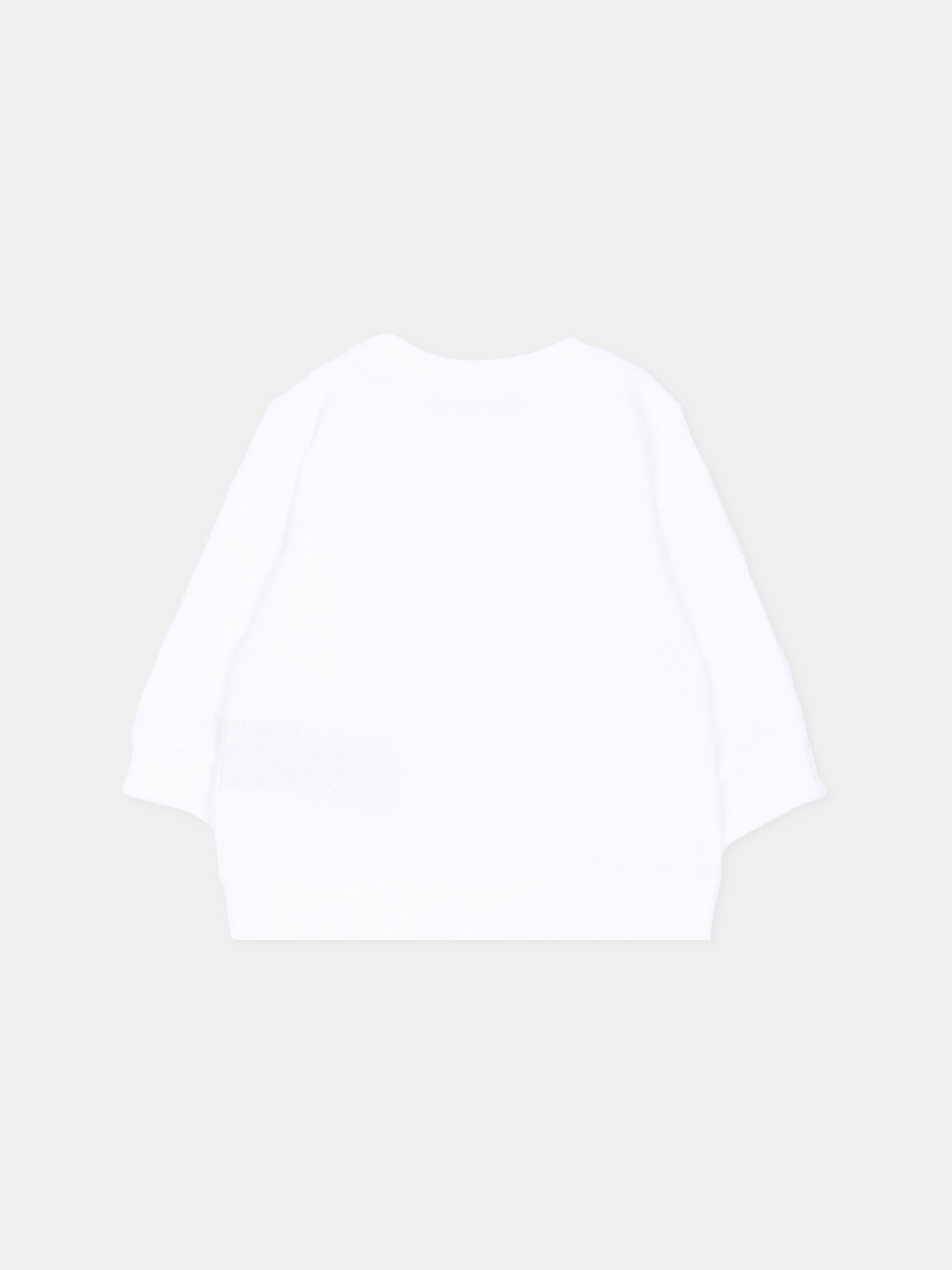 Felpa bianca per neonato logo dorato,Balmain Kids,BU4620 Z0001 100OR