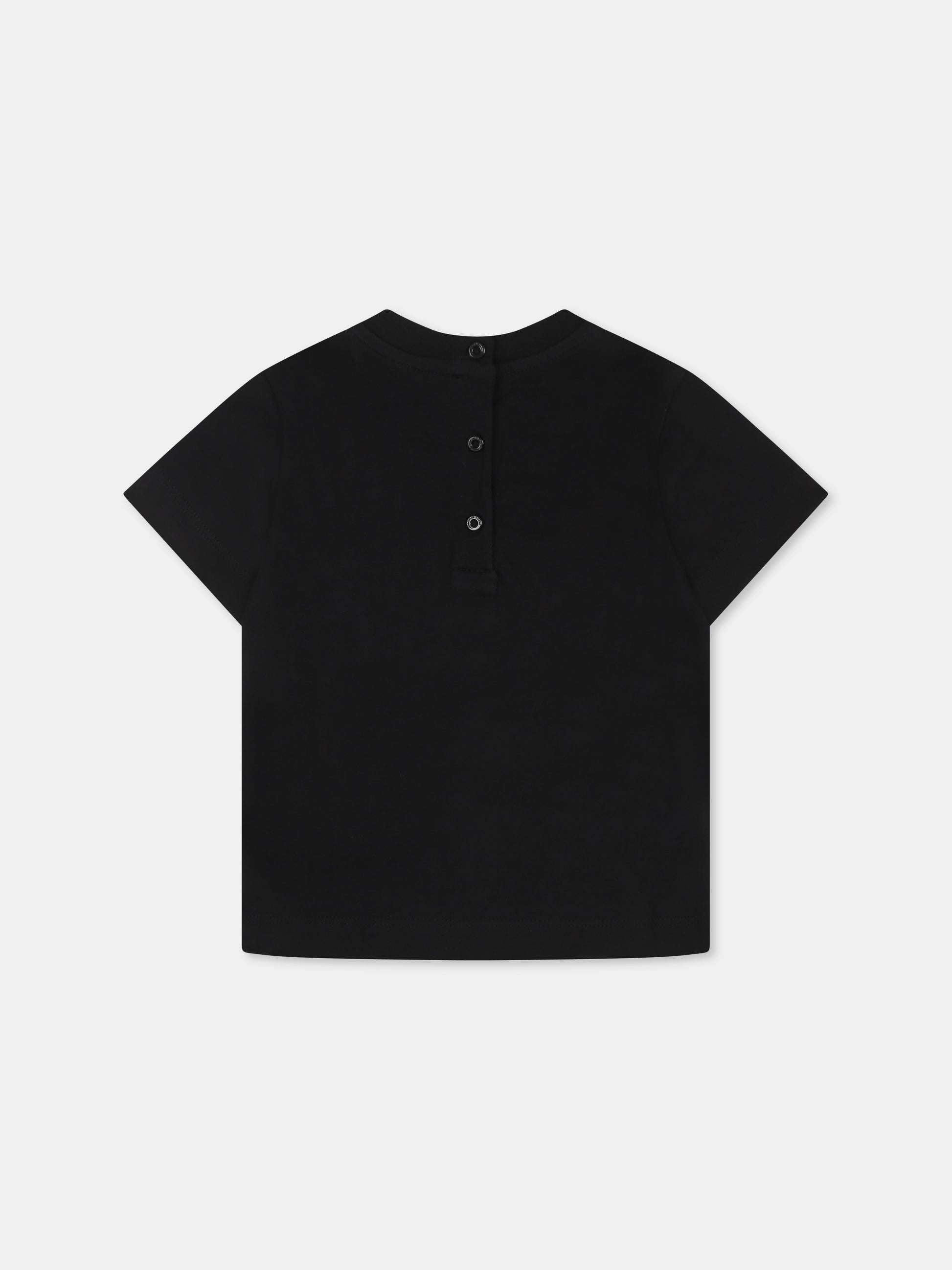 T-shirt nera per neonata con logo,Balmain Kids,BU8621 Z0082 930OR