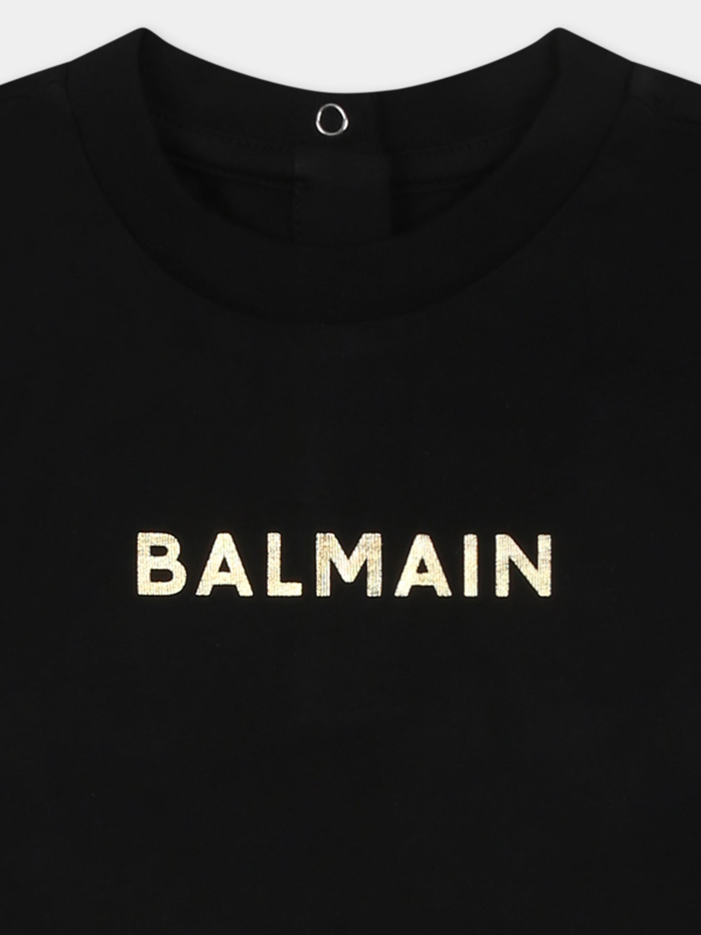 T-shirt nera per neonata con logo,Balmain Kids,BU8621 Z0082 930OR