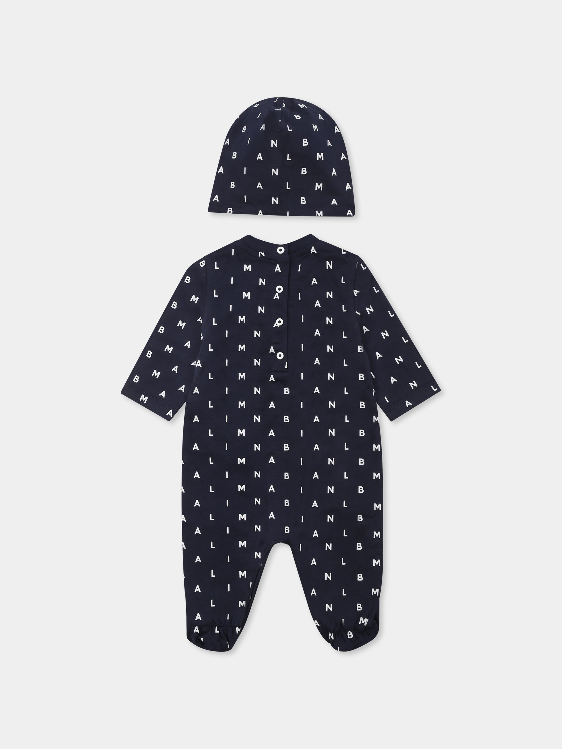 Set tutina blu per neonati con logo,Balmain Kids,BUB58A Z1916 649BC