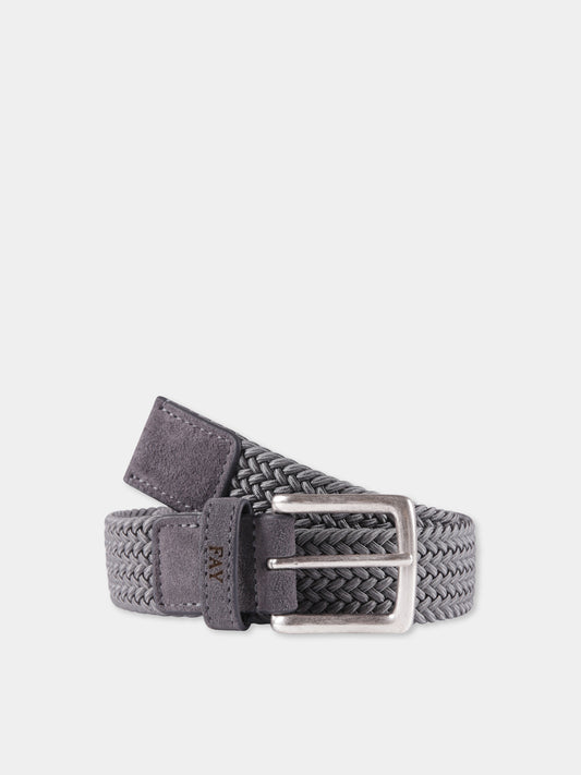 Grey belt for boy with logo