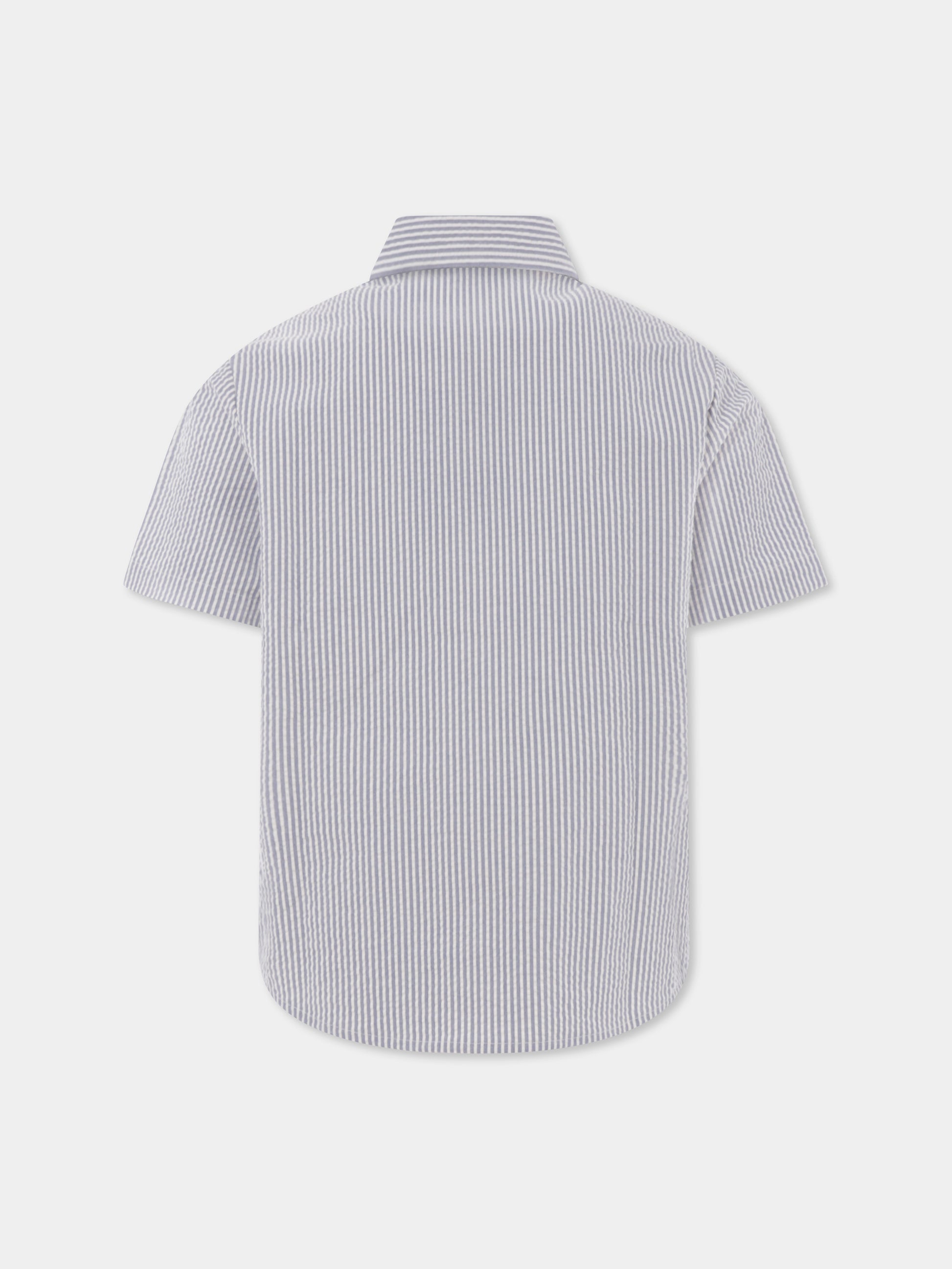 Camicia celeste per bambino con logo,Fay Kids,FU5P31 G0133 626AV