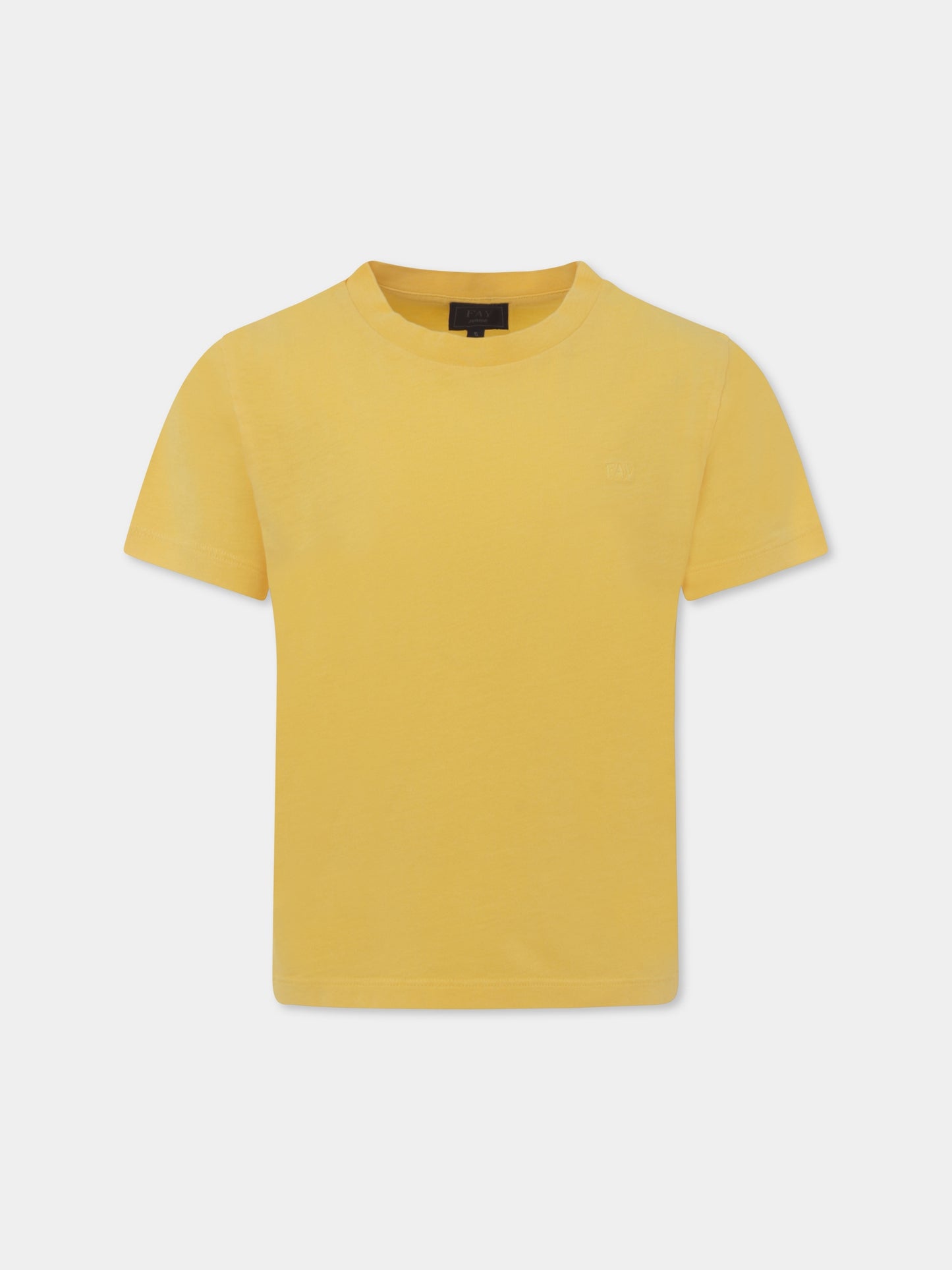 T-shirt gialla per bambino con logo,Fay Kids,FU8P41 Z2129 216