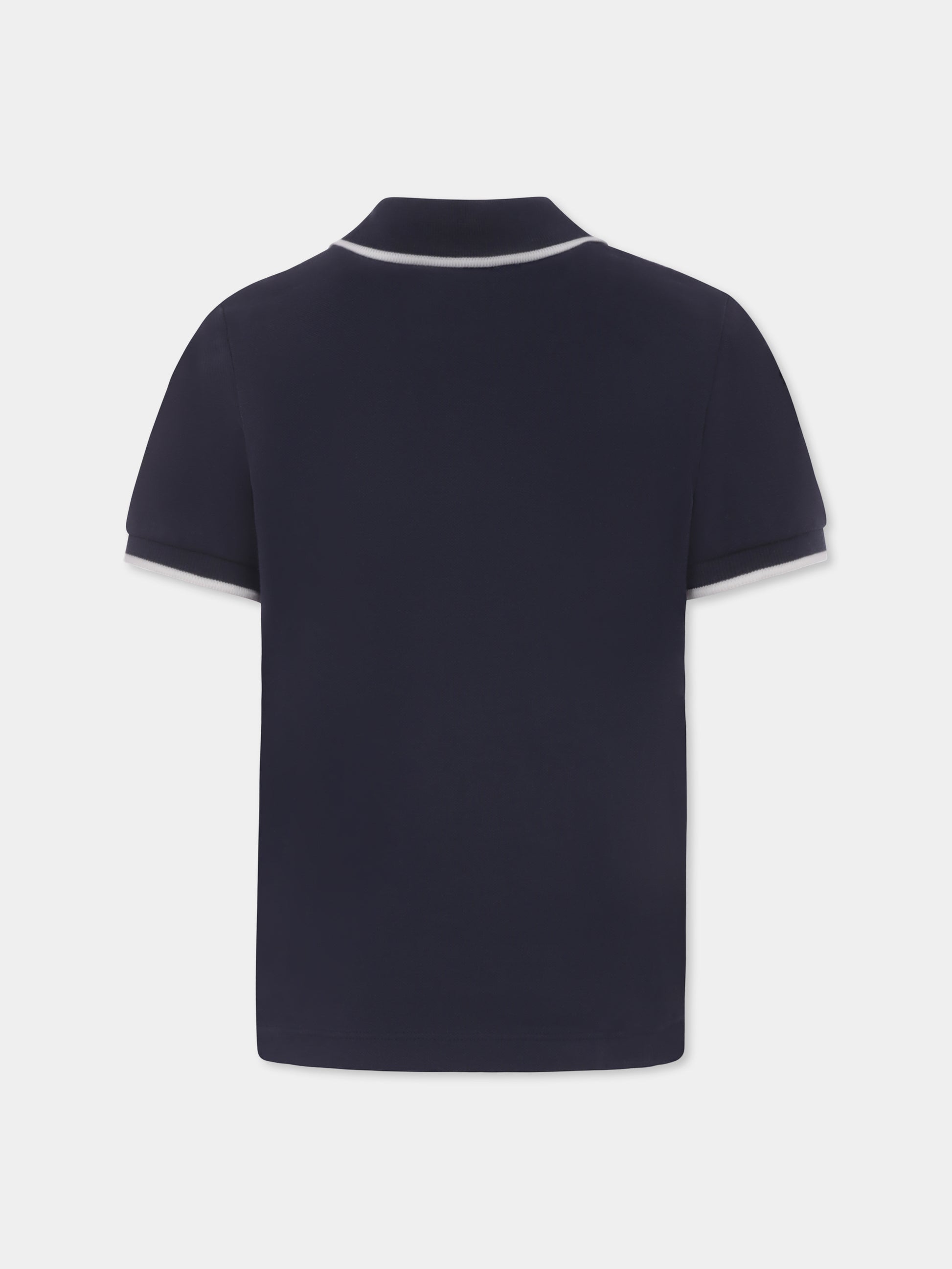 Polo blu per bambino con logo,Fay Kids,FU8P81 Z1834 635