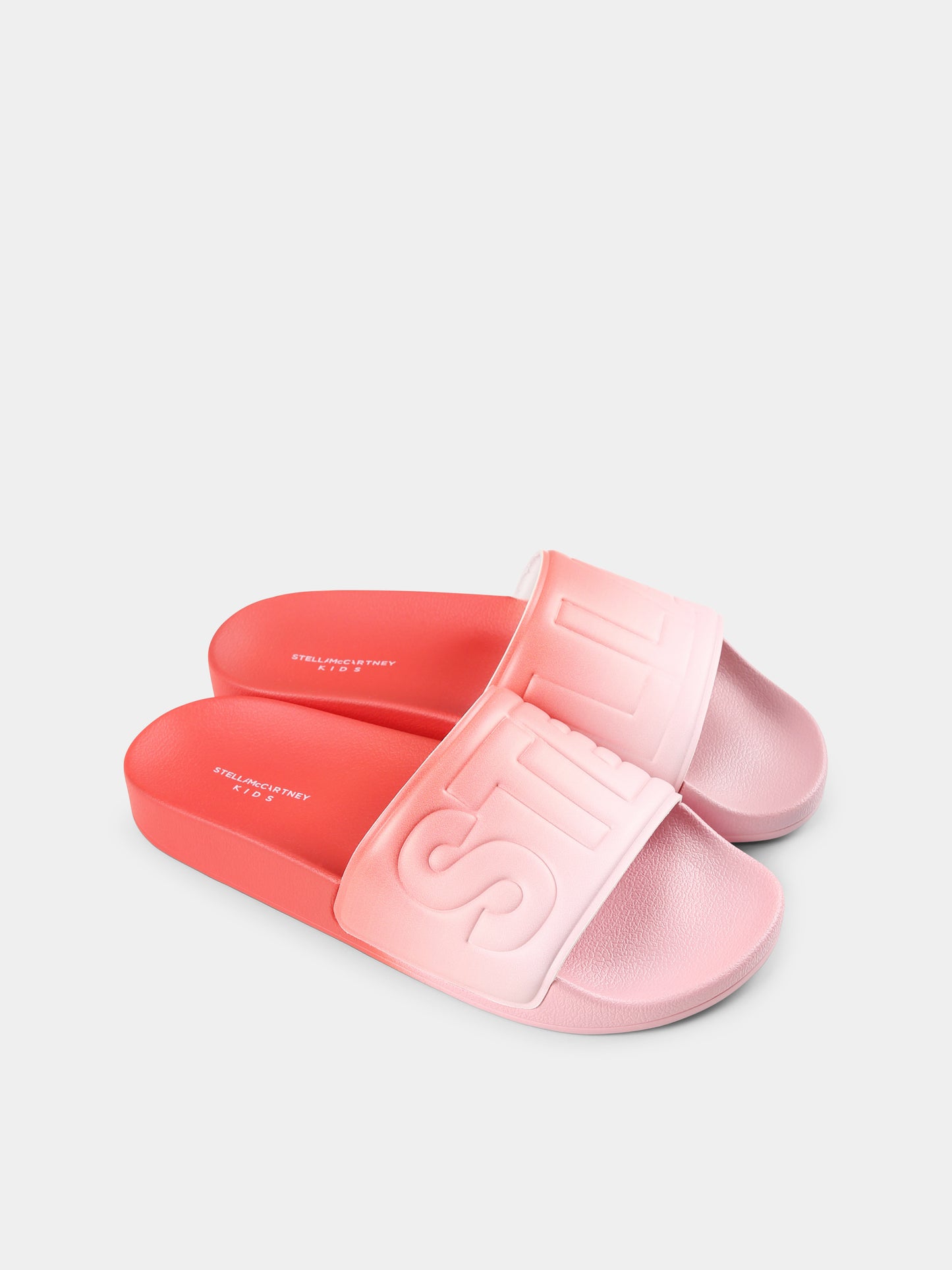 Ciabatte rosse per bambina con logo,Stella Mccartney Kids,TU0C26 Z1949 999