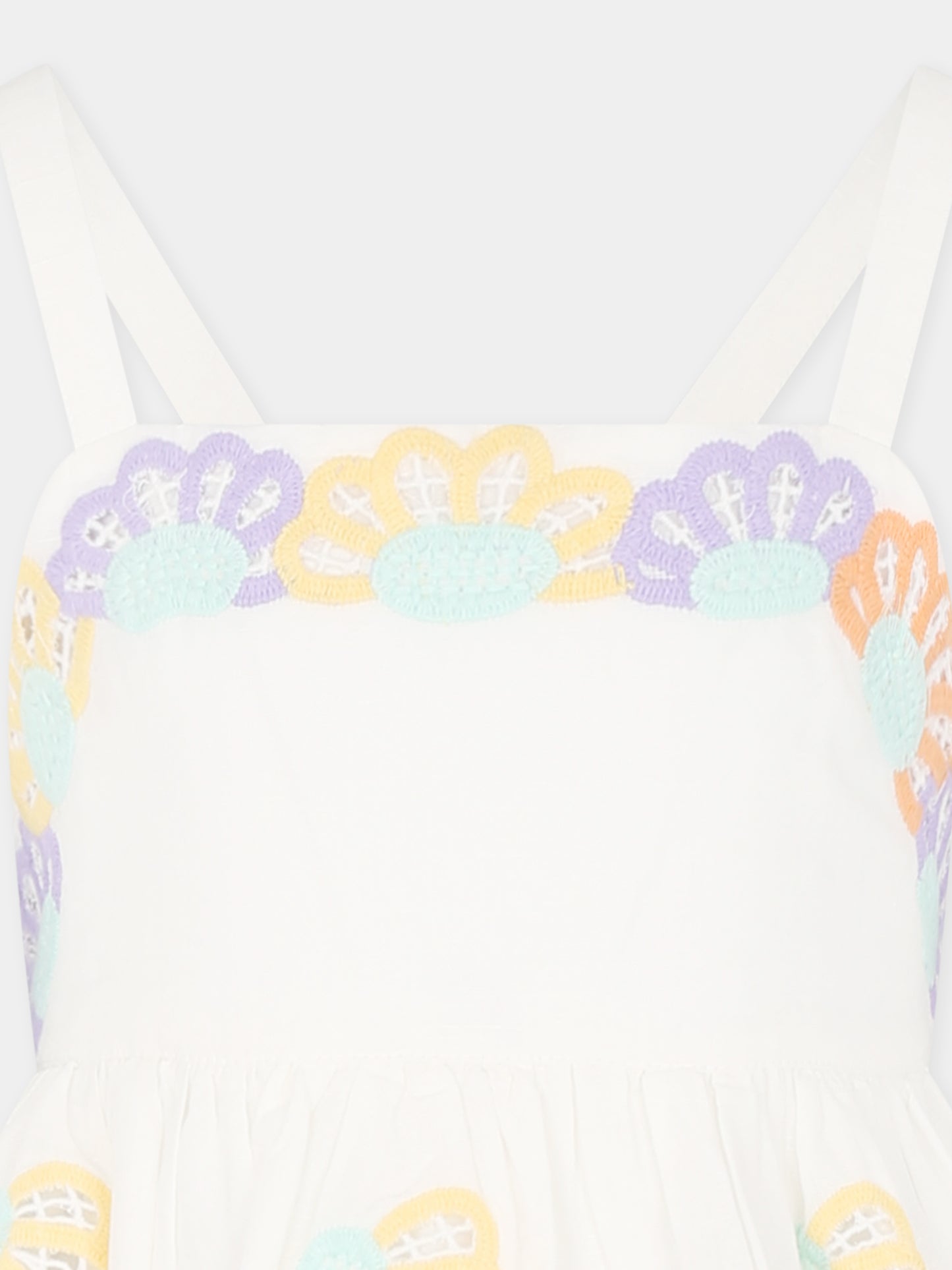 White dress for girl with flowers