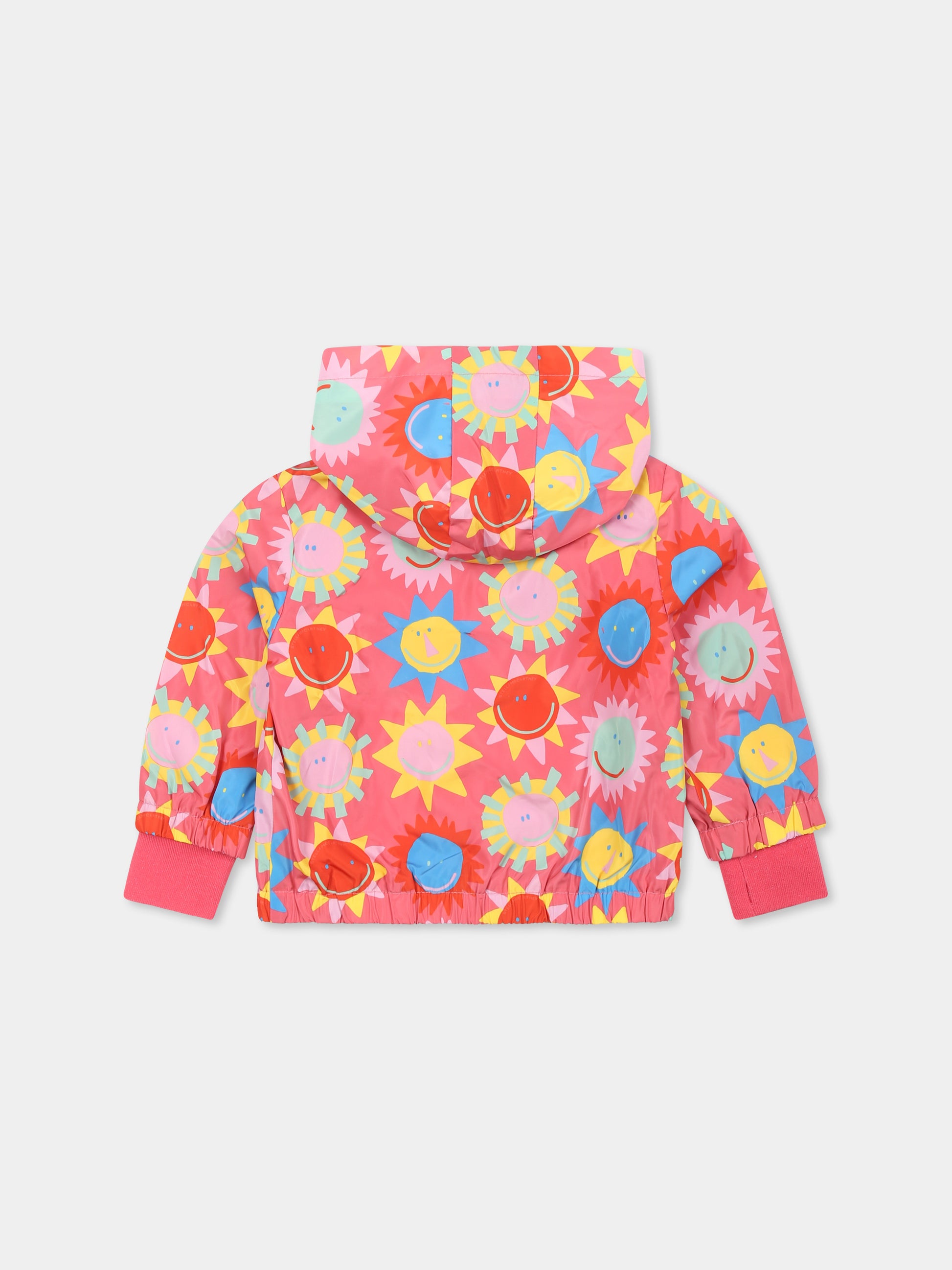 Giacca a vento rossa per neonata con sole all over,Stella Mccartney Kids,TU2017 Z1796 50DMC
