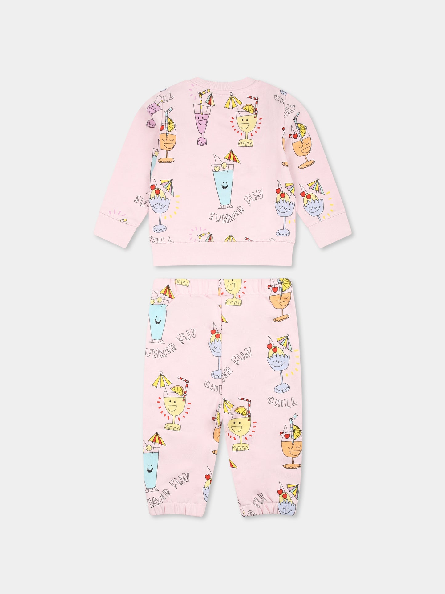 Completo lilla per neonata con stampa cocktail all over,Stella Mccartney Kids,TU3010 Z1632 50HMC