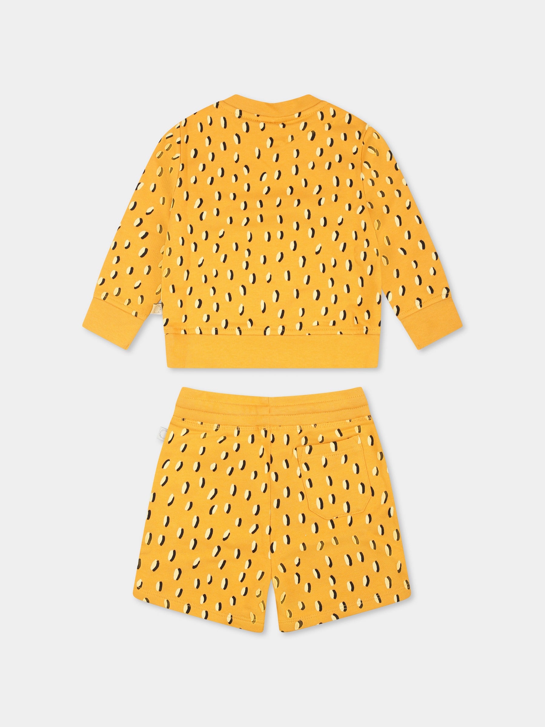 Completo giallo per neonato con stampa hamburger,Stella Mccartney Kids,TU3550 Z1743 207GL