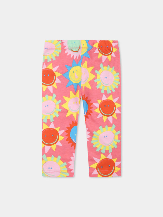 Leggings multicolor per neonata con sole all over,Stella Mccartney Kids,TU6080 Z1812 50DMC
