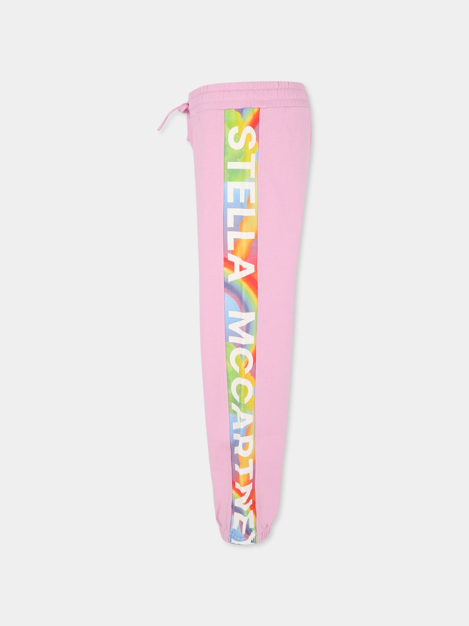 Pantaloni rosa per bambina con logo,Stella Mccartney Kids,TU6A80 Z0499 50G