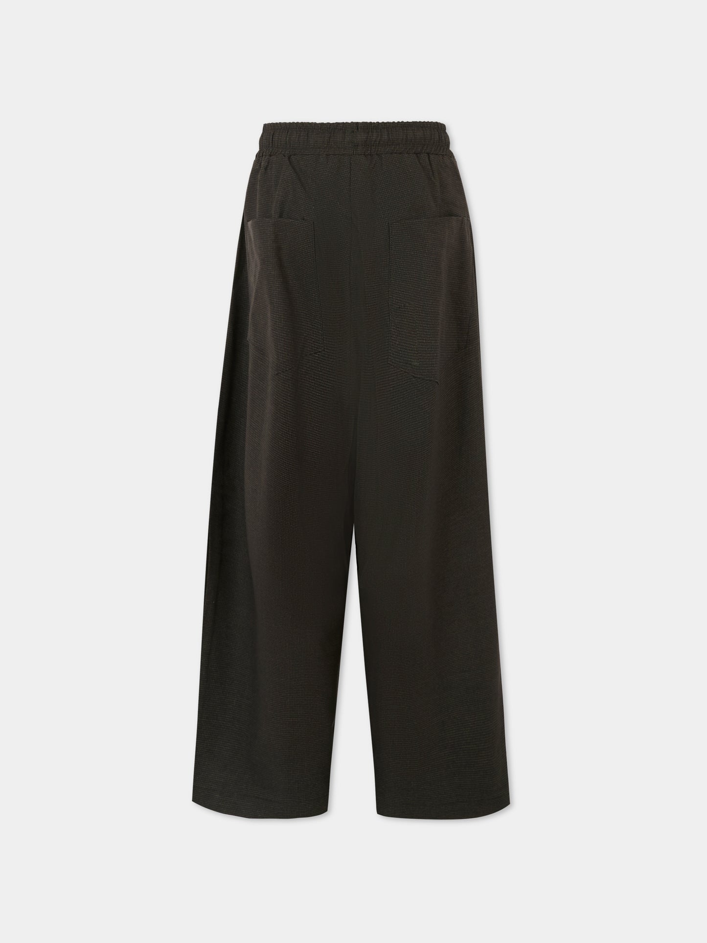 Pantaloni marroni per bambini con stampa pied de poule,Laneus,F5LKJUPA102 920