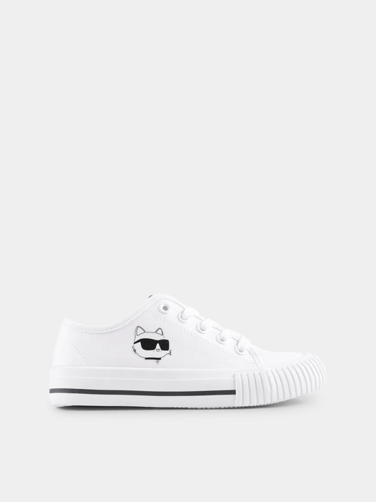 White sneakers for kids with Karl Lagerfeld