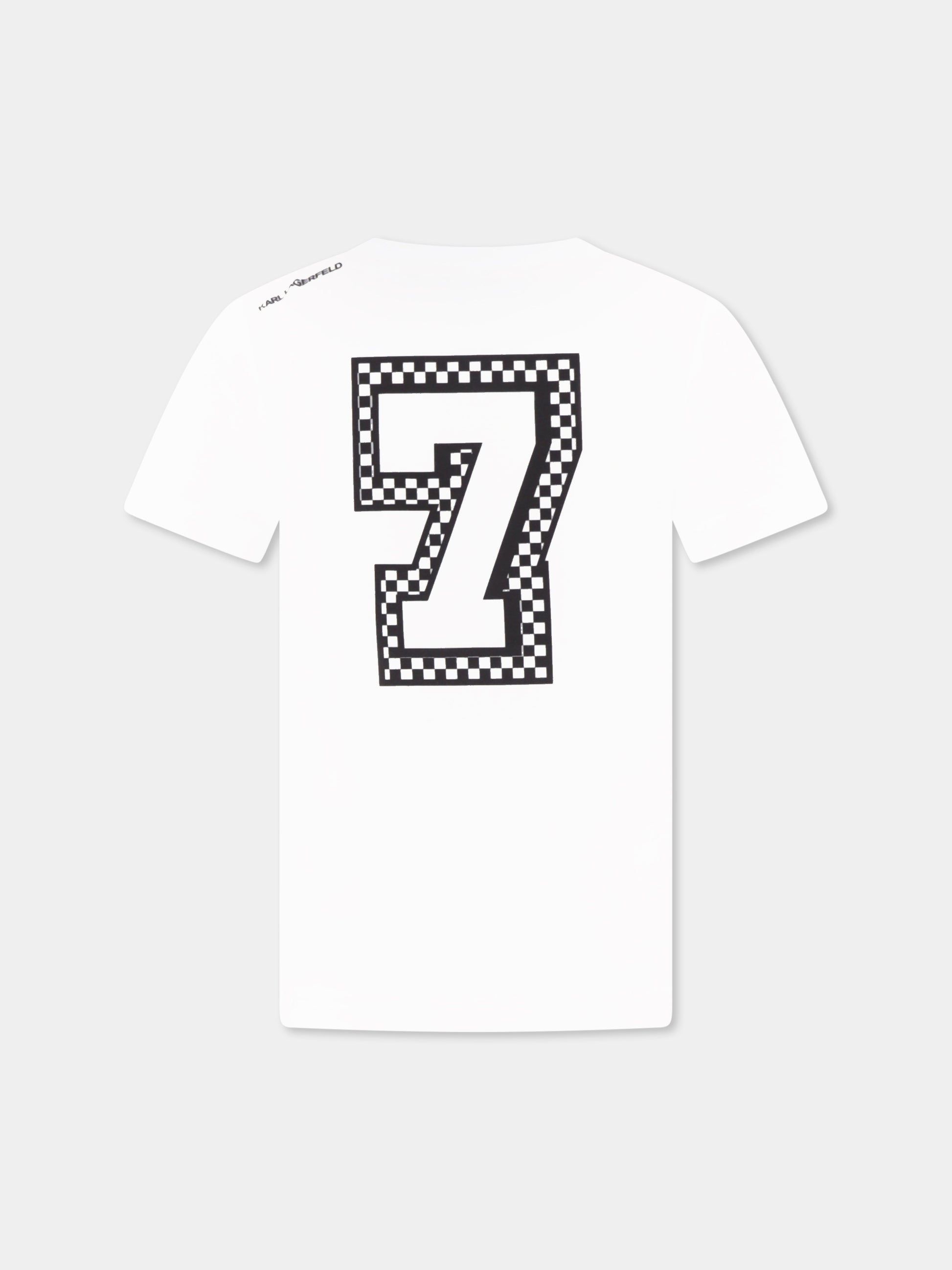 T-shirt bianca per bambino con Karl Lagerfeld,Karl Lagerfeld Kids,Z30054 N50