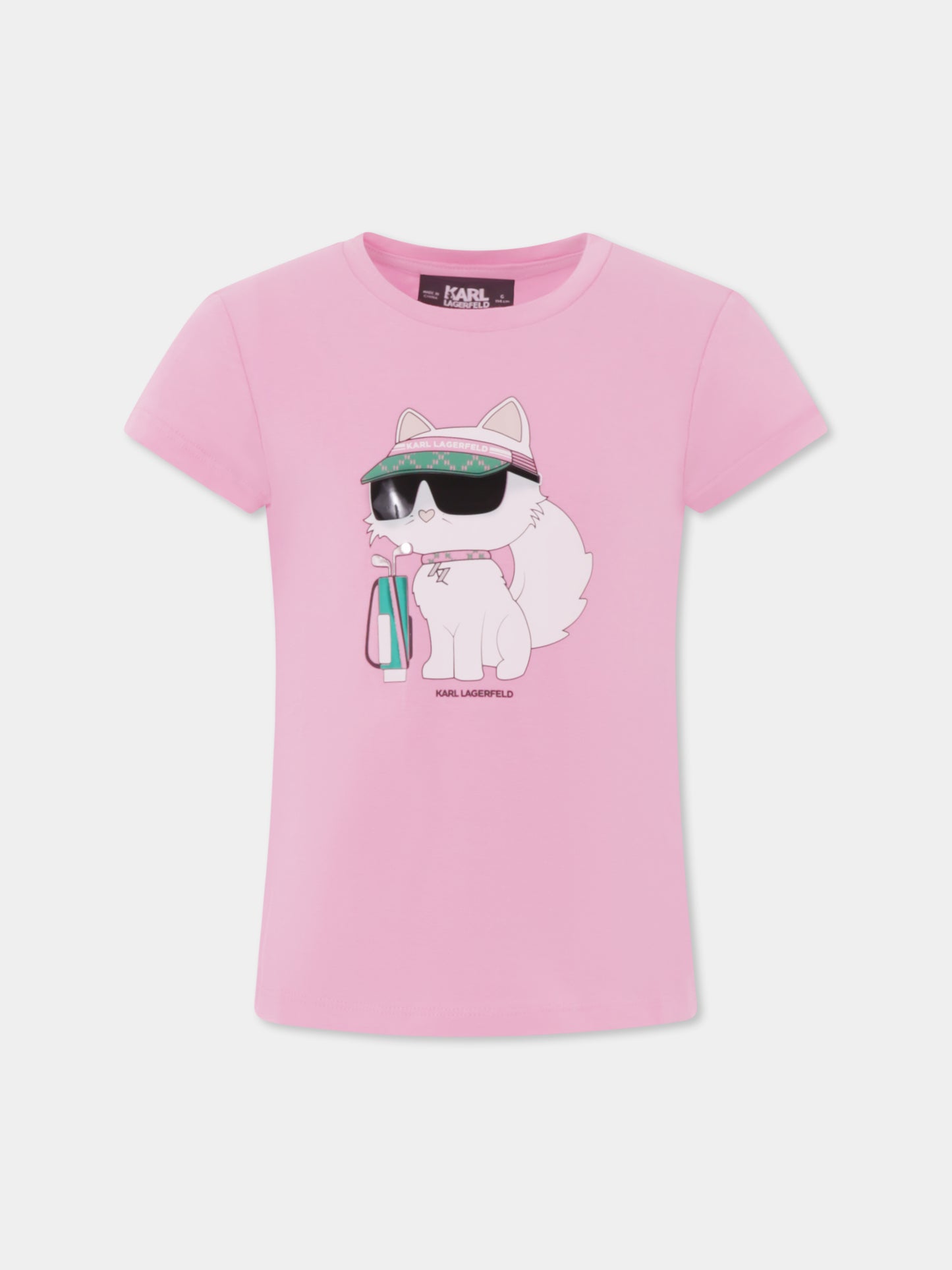 Pink t-shirt for girl with Choupette