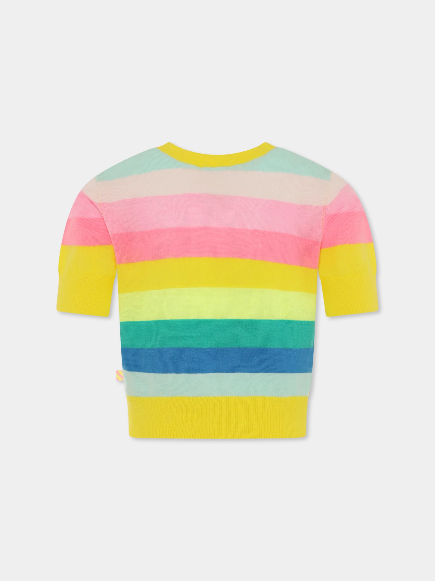 Multicolor sweater for girl with heart