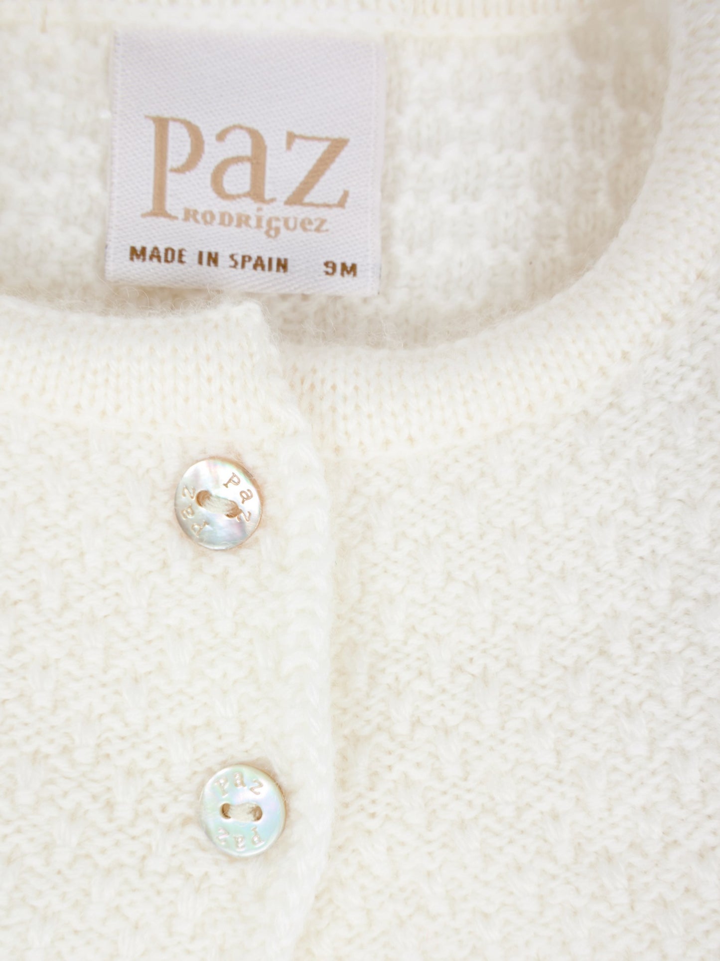 Cardigan avorio per neonata,Paz Rodríguez,001 112837 60 H07