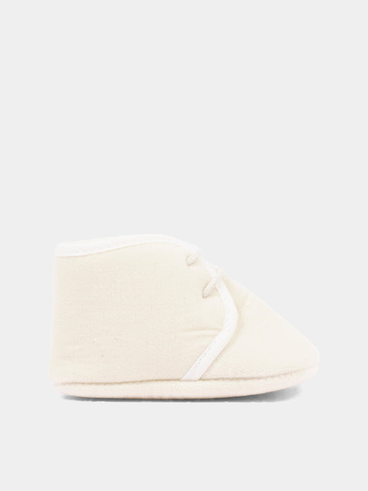 Ivory lace-ups for baby boy