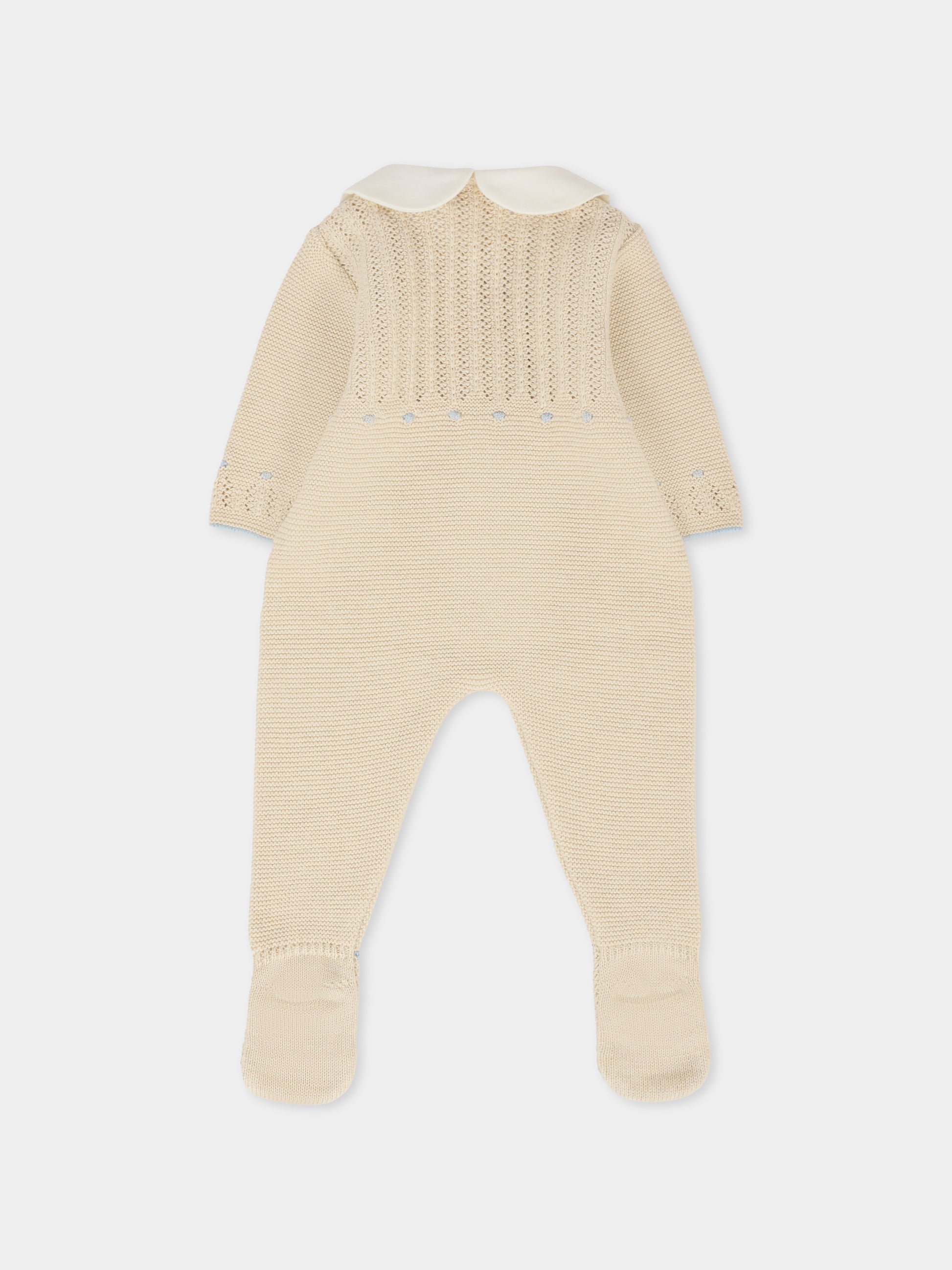 Tutina beige per neonato con ricami,Paz Rodríguez,005 123091 7380 H94