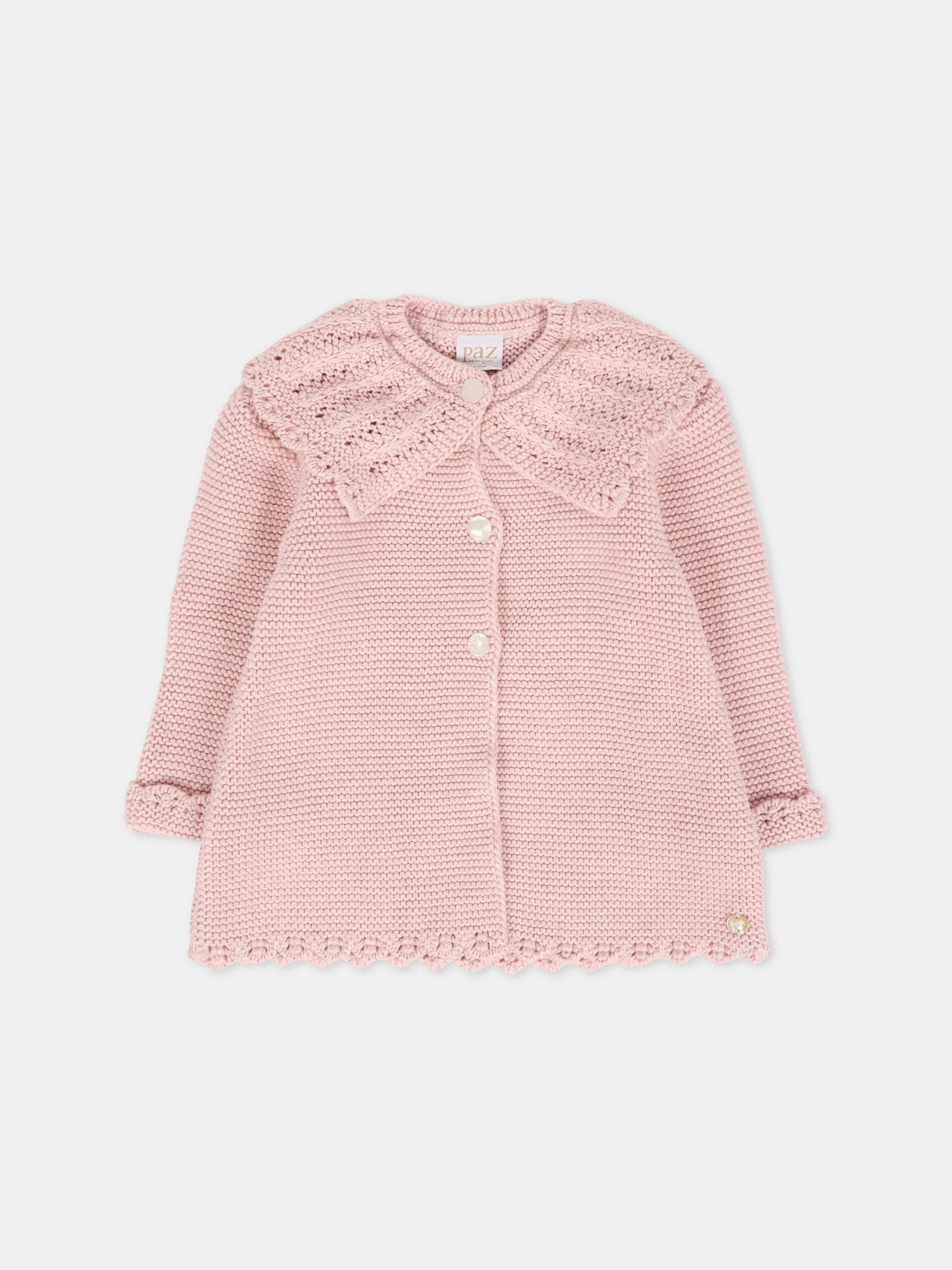 Cappotto rosa per neonata con logo,Paz Rodríguez,009 123100 32 H94