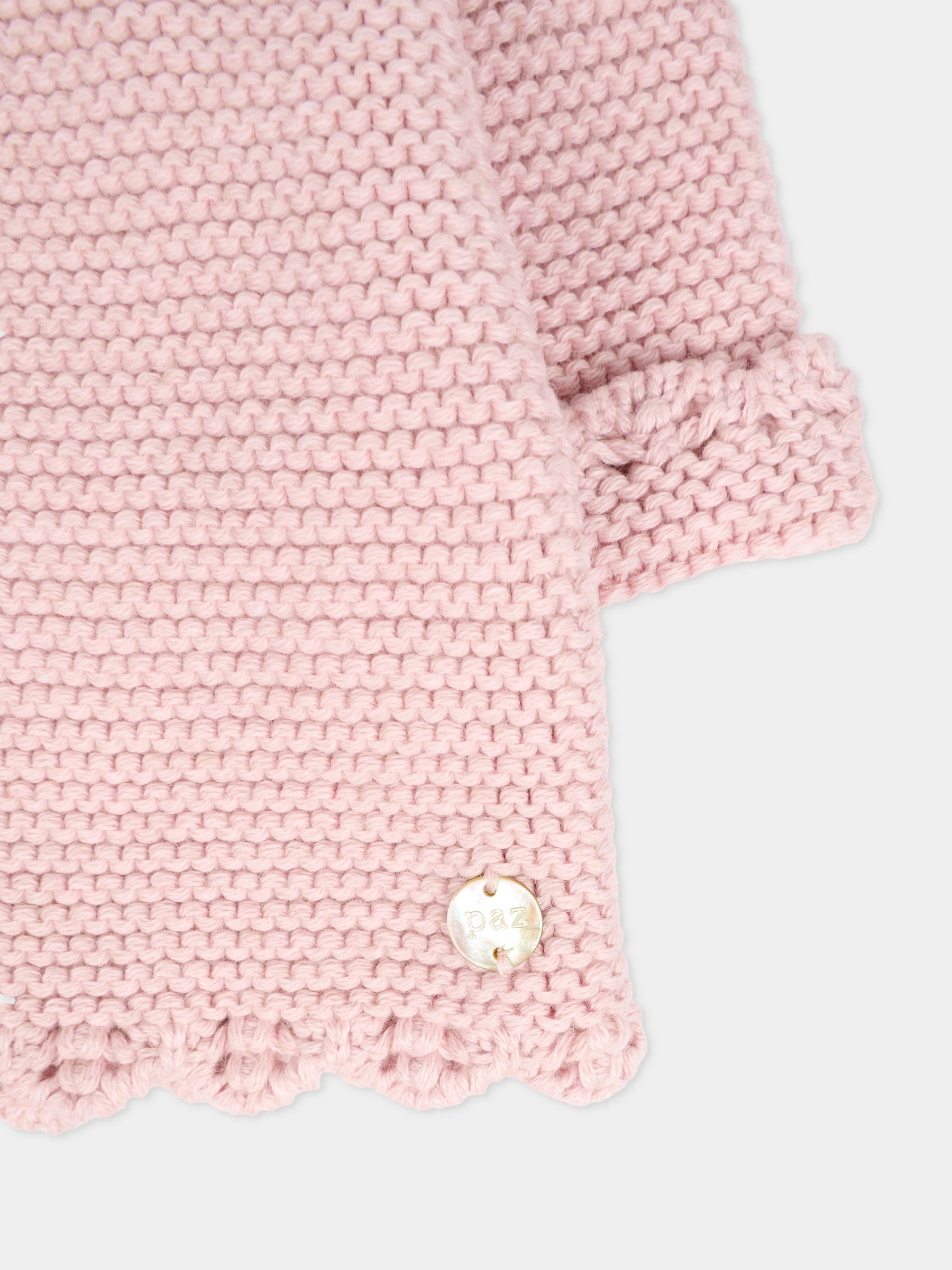 Cappotto rosa per neonata con logo,Paz Rodríguez,009 123100 32 H94