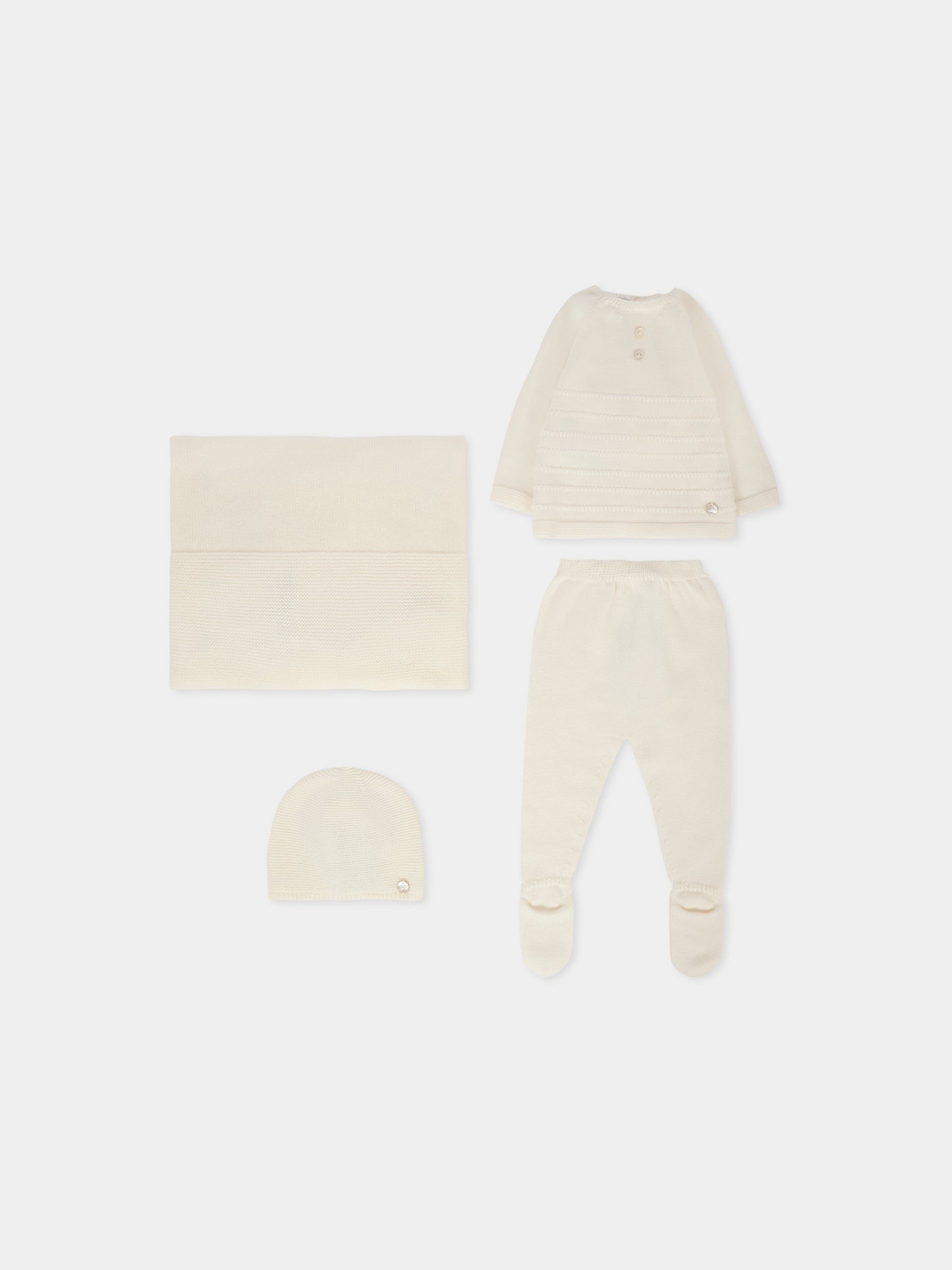 Completo nascita avorio per neonati con logo,Paz Rodríguez,303 122787 6060 H94