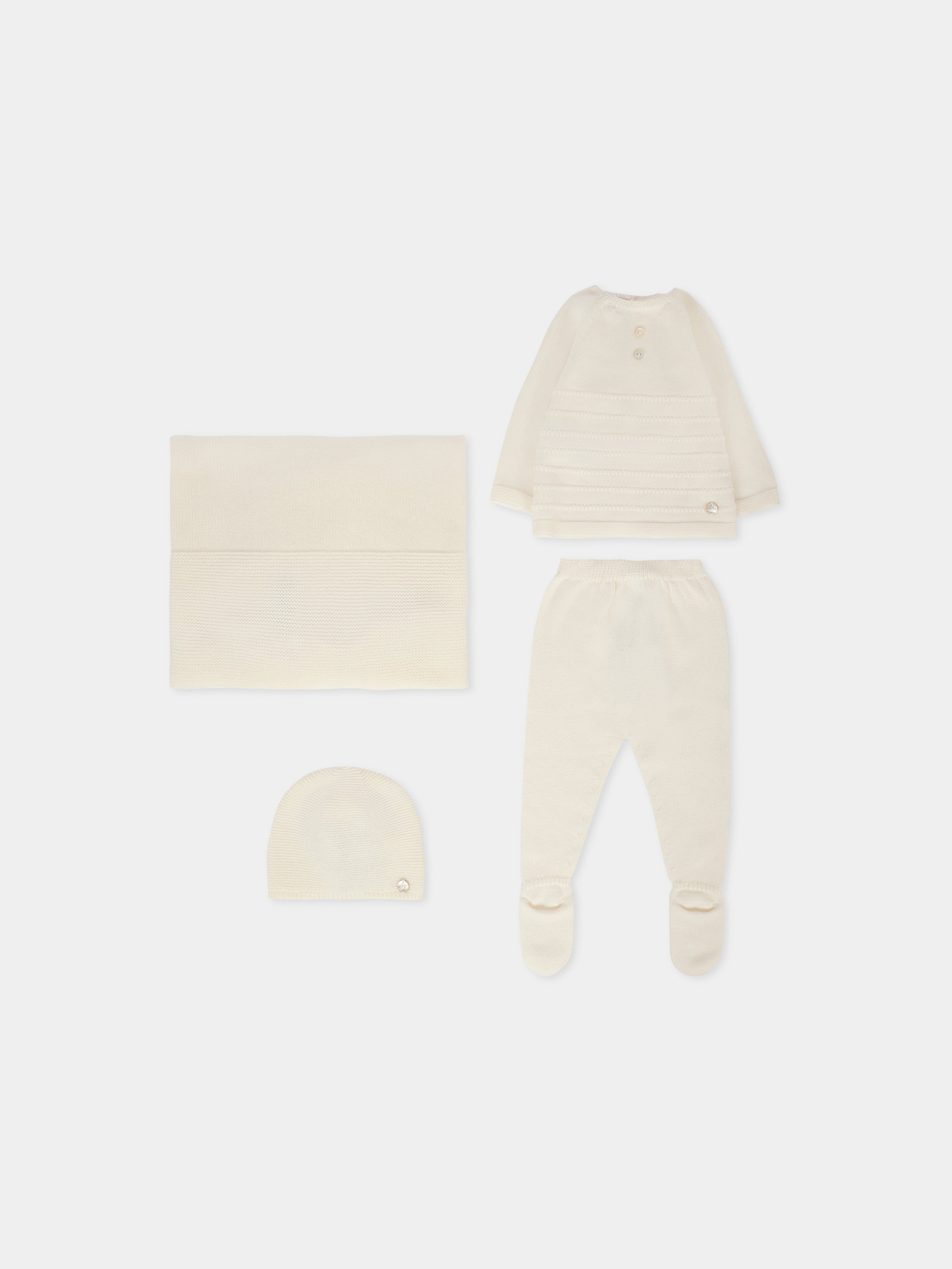 Completo nascita avorio per neonati con logo,Paz Rodríguez,303 122787 6060 H94