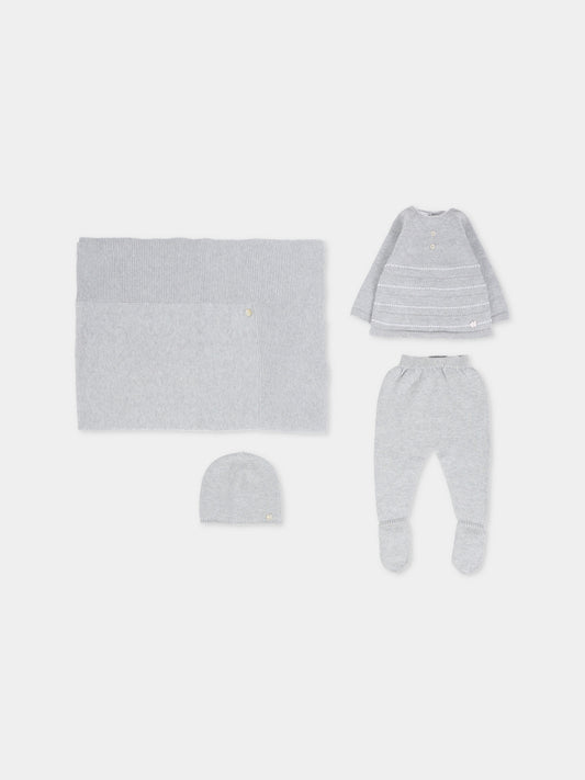 Completo nascita grigio per neonati con logo,Paz Rodríguez,303 122787 9001 H94