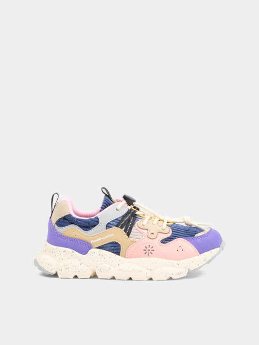 Sneakers Yamano multicolor per bambini con dettaglio viola,Flower Mountain,0012015497 51 1I27