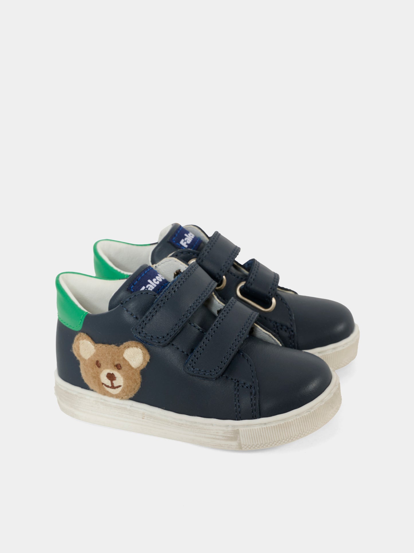 Sneakers blu per bambino con orsetto e logo,Falcotto,0012019690 01 2C56