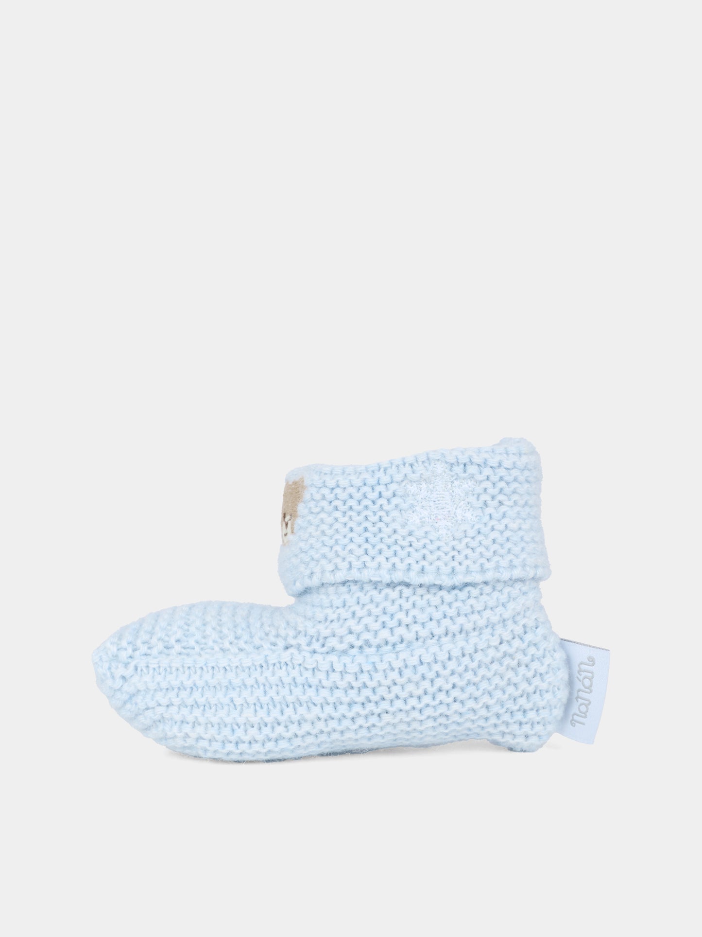 Babbucce celesti per neonato con ape,Nanán,I25013A