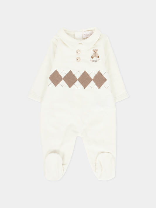 Tutina avorio per neonati con orsetto,Nanán,I25107P