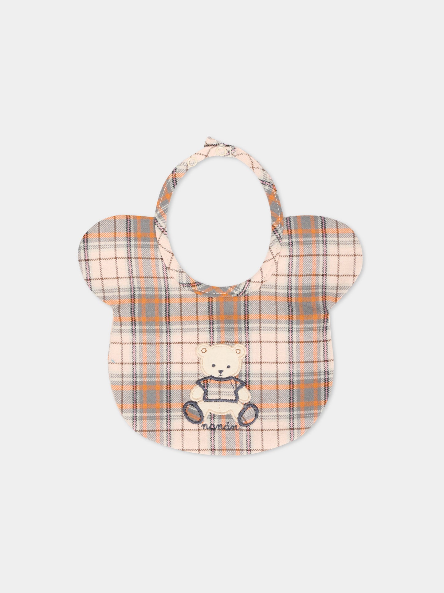 Bavaglino arancione per neonato con orsetto,Nanán,I25148AR