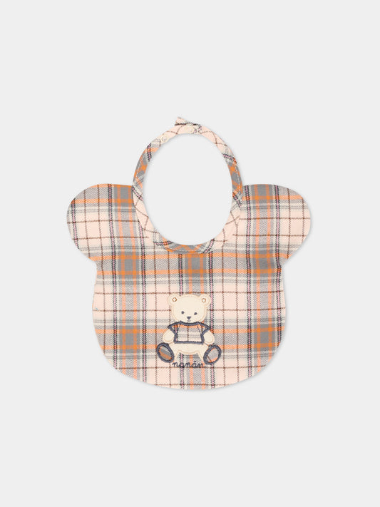 Bavaglino arancione per neonato con orsetto,Nanán,I25148AR