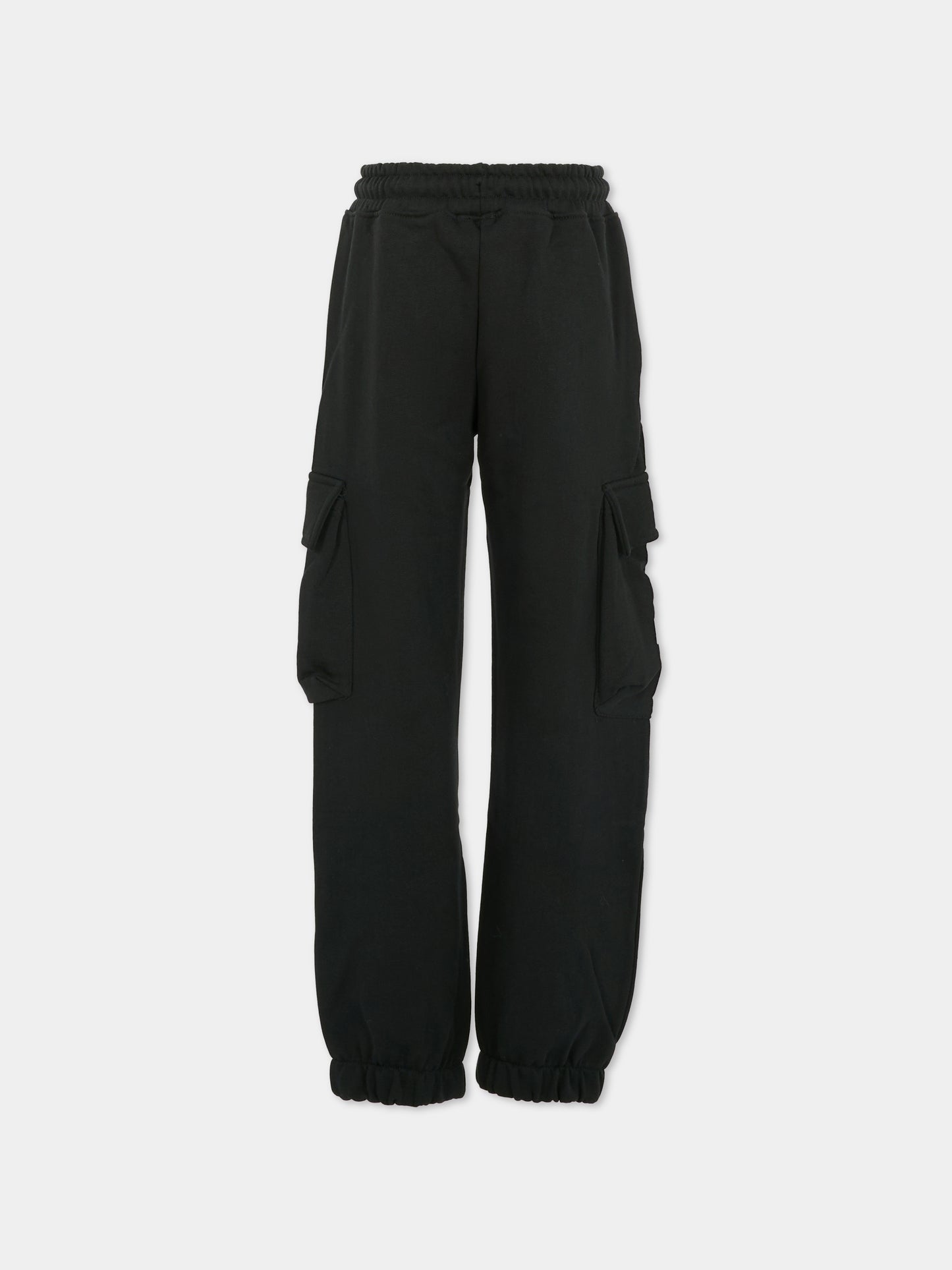 Pantaloni neri per bambino con logo,County Of Milan Kids,F5CMJBFP008 110