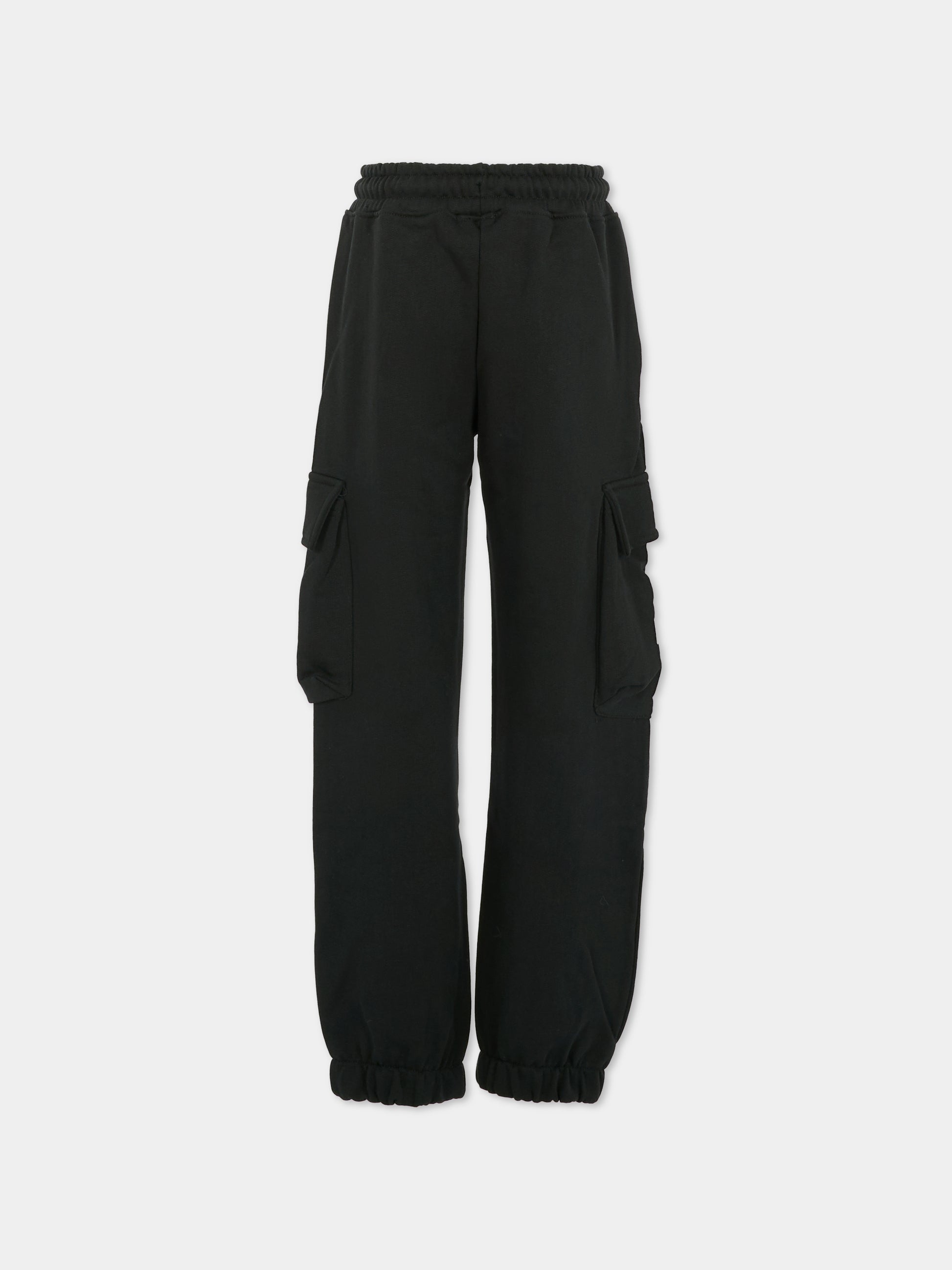 Pantaloni neri per bambino con logo,County Of Milan Kids,F5CMJBFP008 110