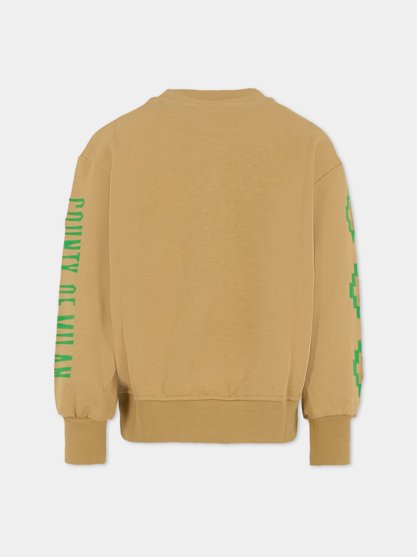 Felpa beige per bambino con logo,County Of Milan Kids,F5CMJBSW075 178