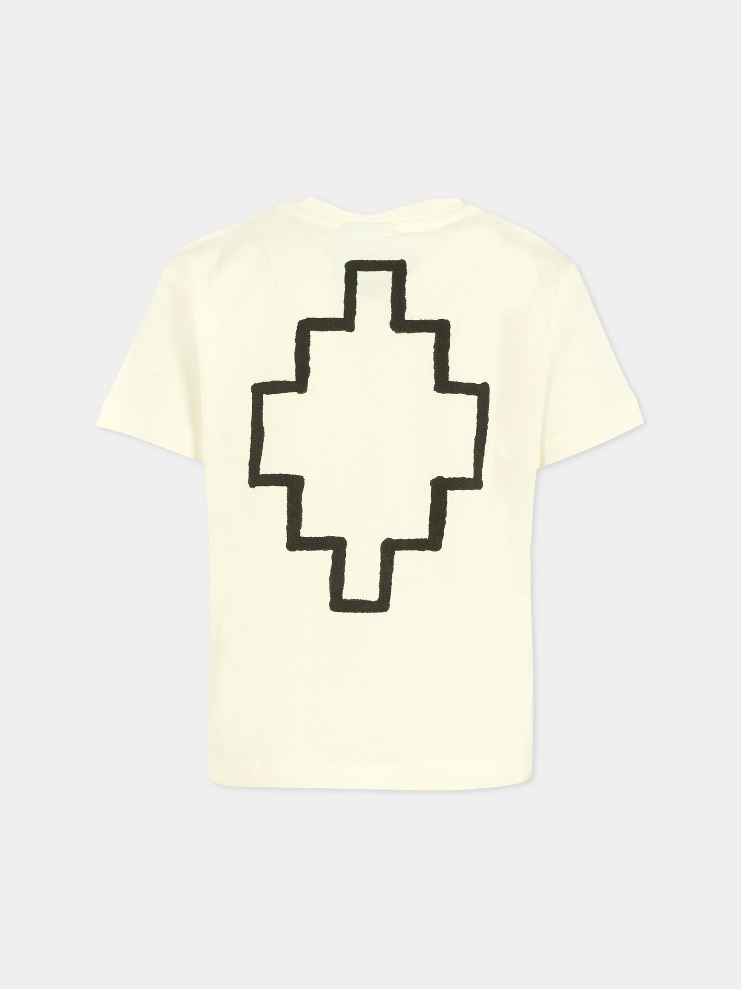 T-shirt bianca per bambino con logo nero,County Of Milan Kids,F5CMJBTH007 002