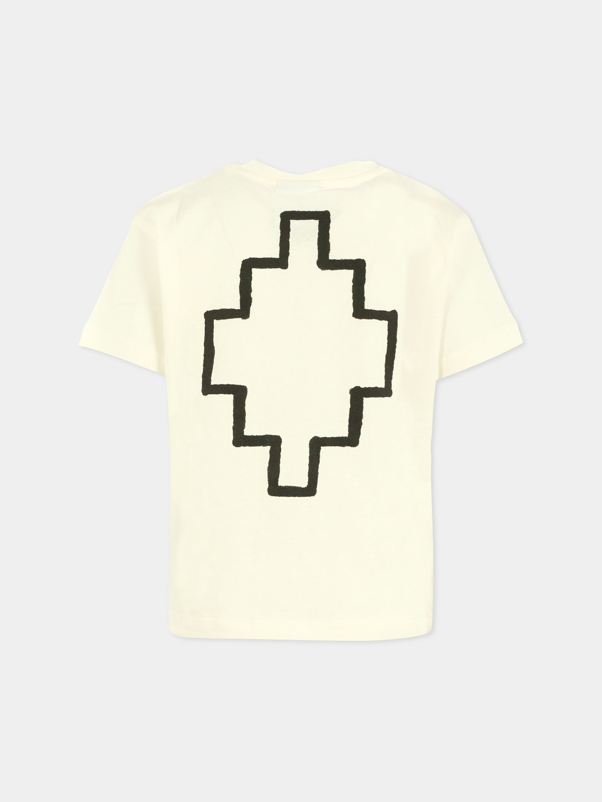 T-shirt bianca per bambino con logo nero,County Of Milan Kids,F5CMJBTH007 002