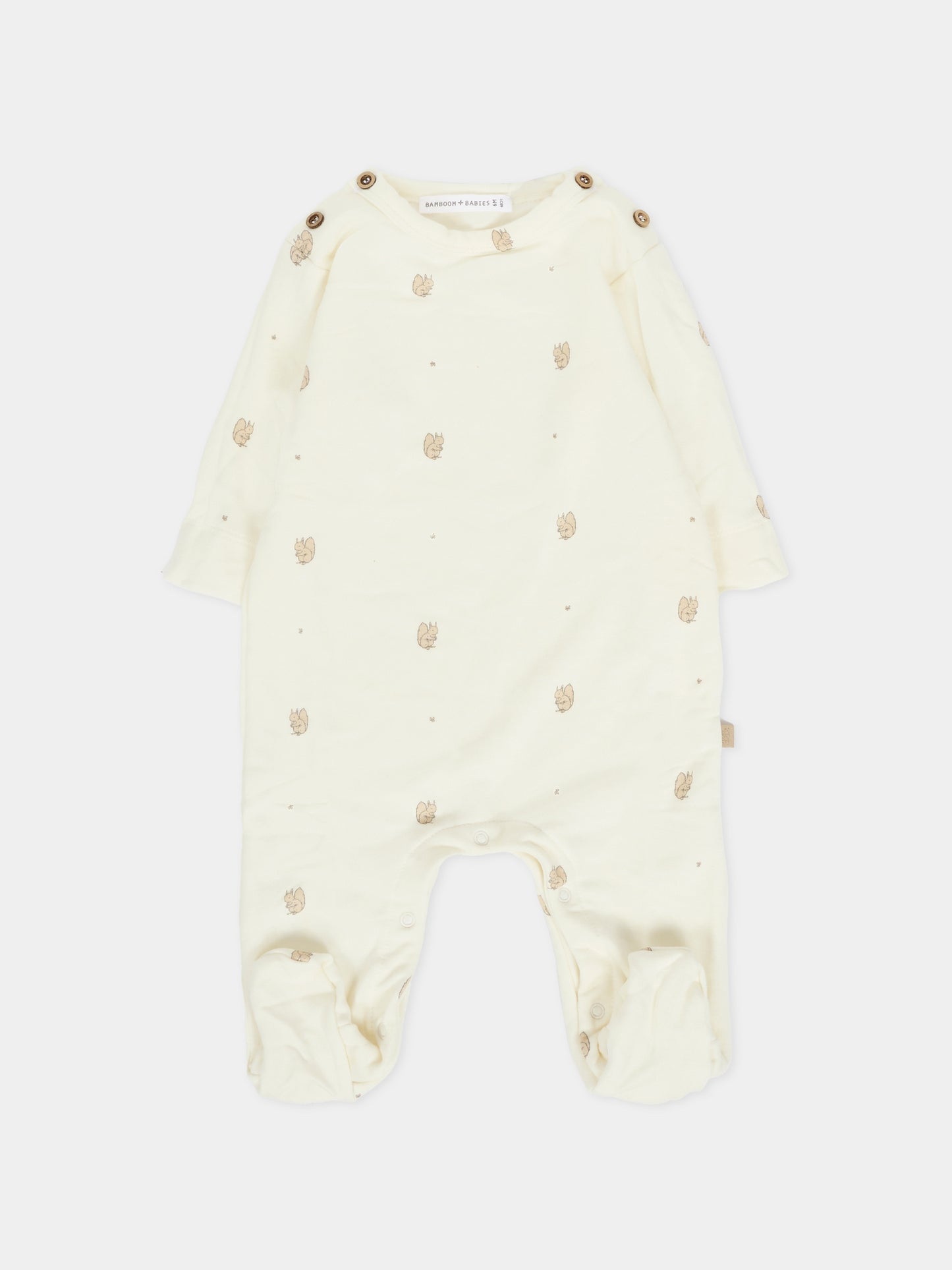 Tutina avorio per neonati con scoiattoli,Bamboom,1043 PRINT SQUIRREL