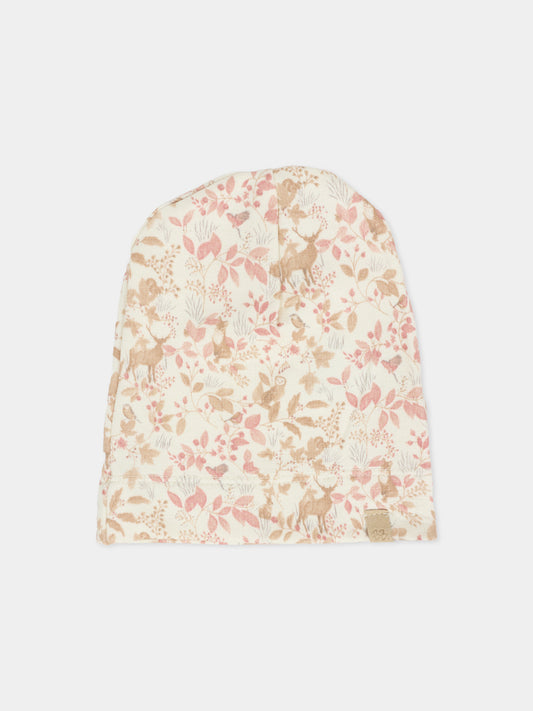 Berretto multicolor per neonati con stampa foresta,Bamboom,1077 AUTUMN FOREST