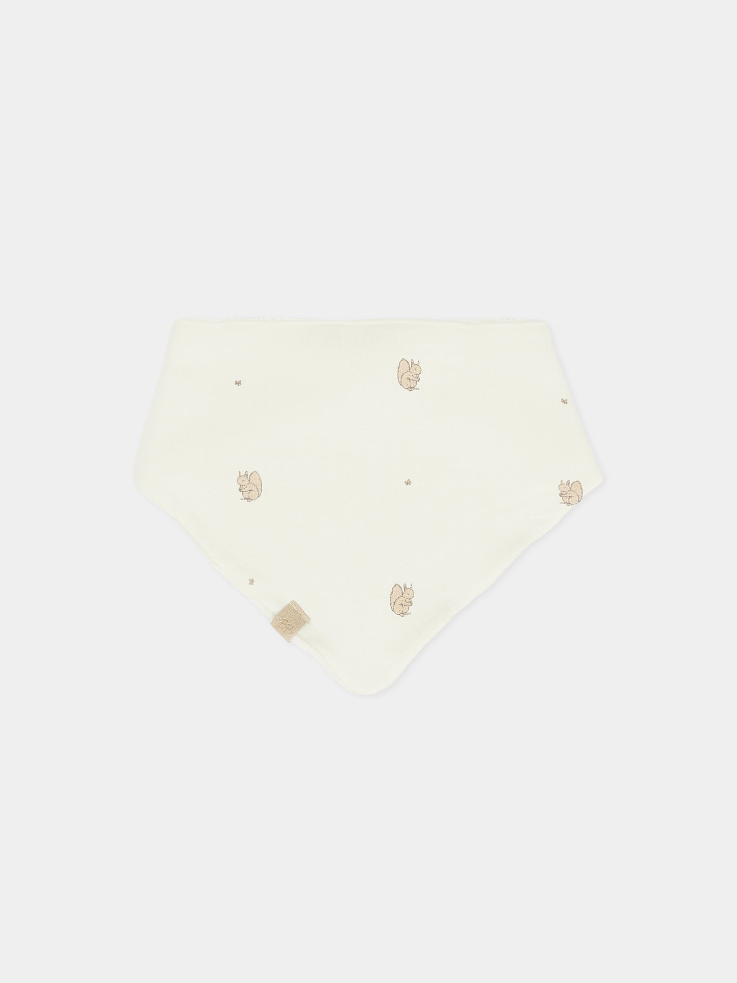 Bavaglino avorio per neonati con stampa scoiattolo,Bamboom,1078 SQUIRREL PRINT
