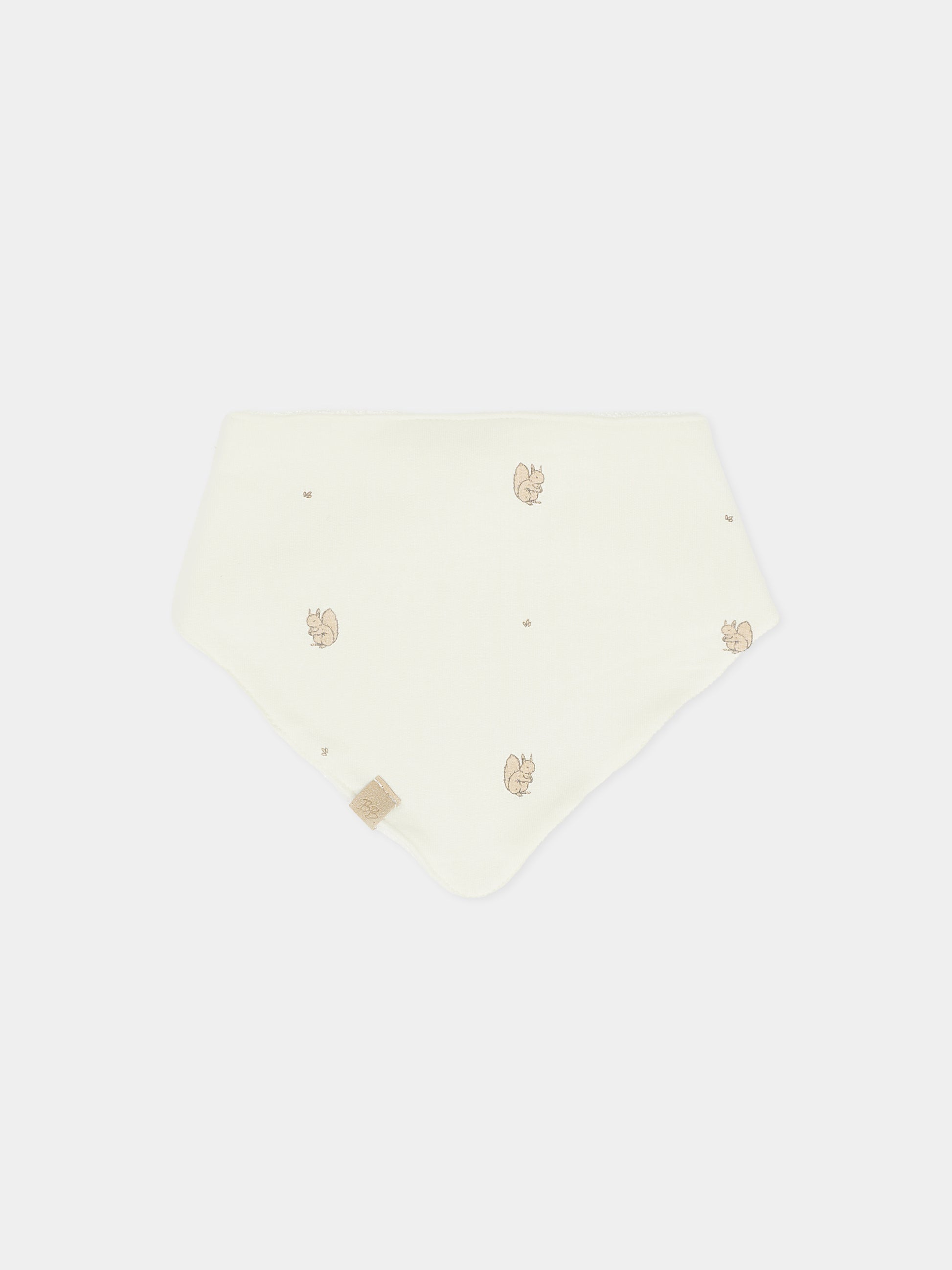Bavaglino avorio per neonati con stampa scoiattolo,Bamboom,1078 SQUIRREL PRINT