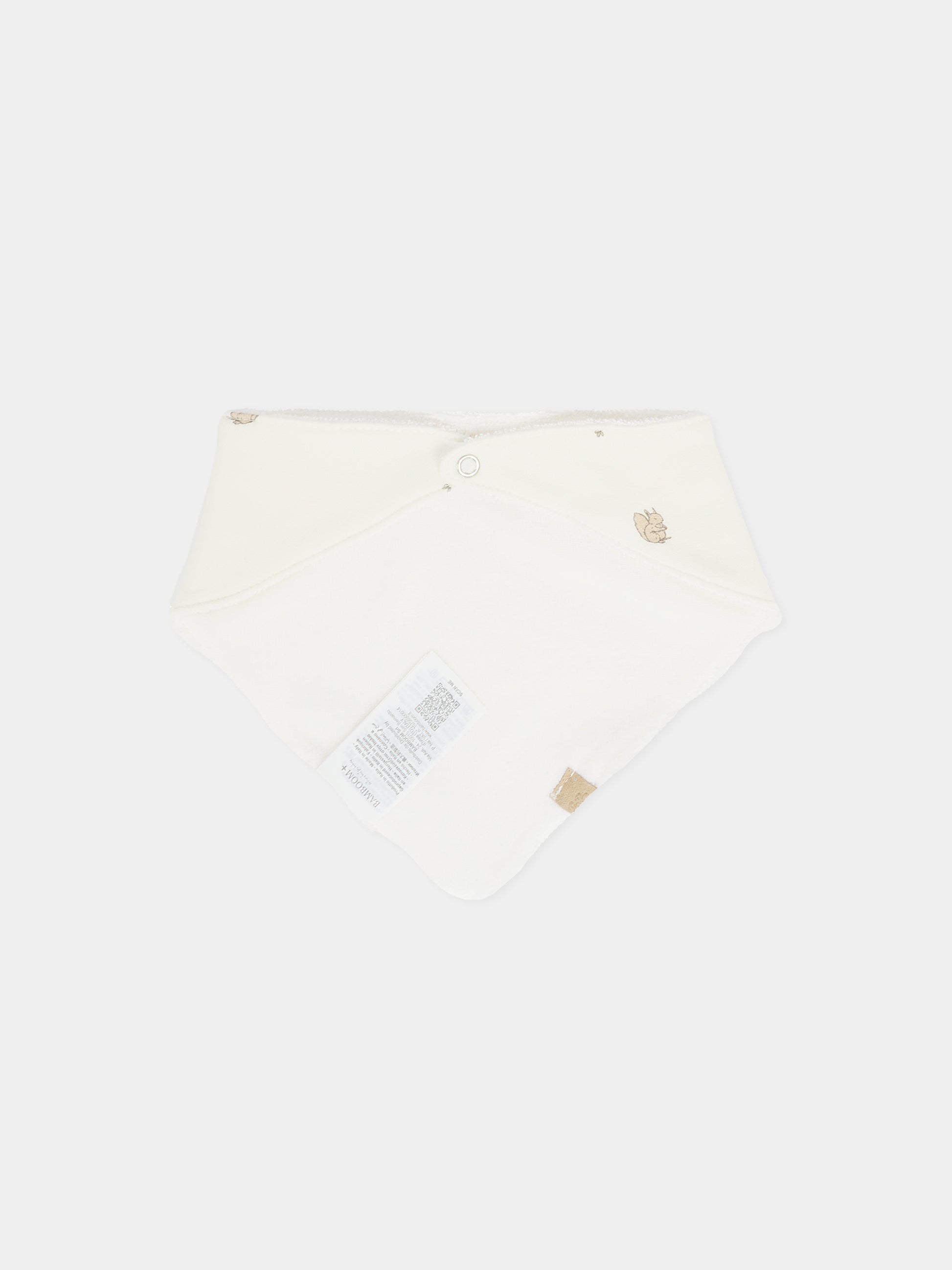 Bavaglino avorio per neonati con stampa scoiattolo,Bamboom,1078 SQUIRREL PRINT