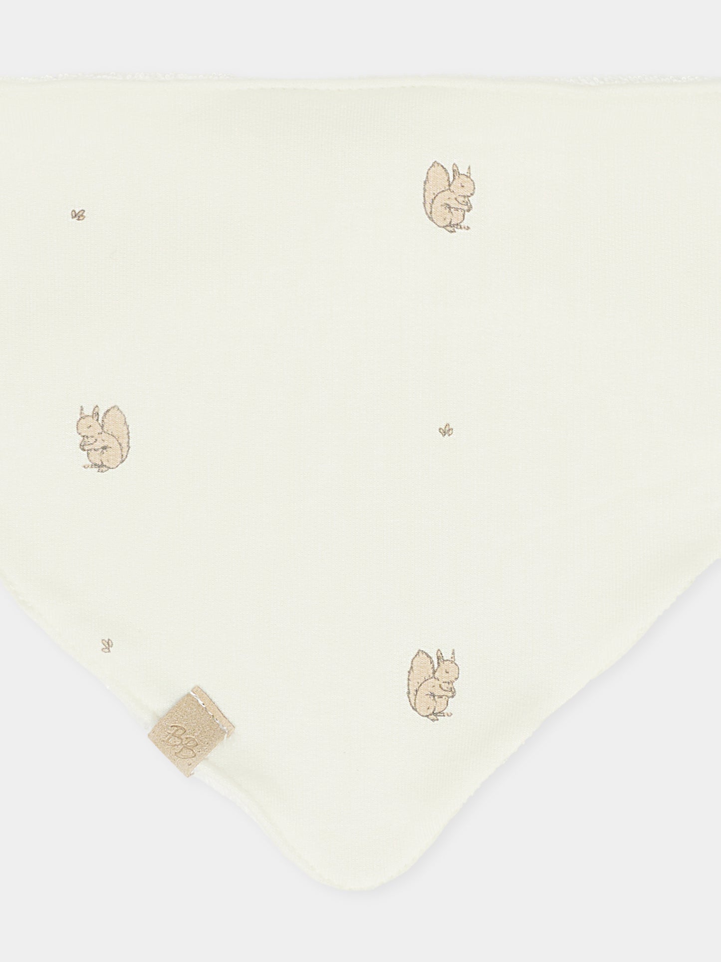 Bavaglino avorio per neonati con stampa scoiattolo,Bamboom,1078 SQUIRREL PRINT