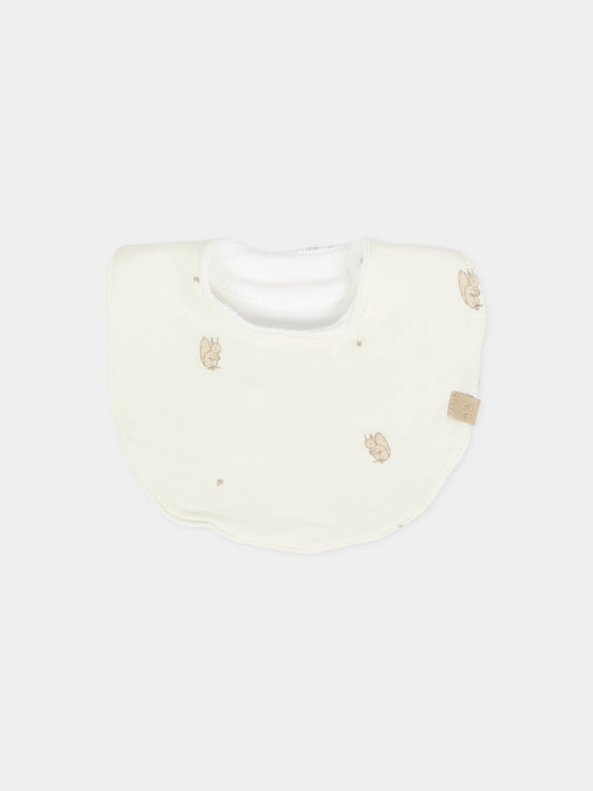 Bavaglino avorio per neonati con stampa scoiattolo,Bamboom,1079 SQUIRREL PRINT