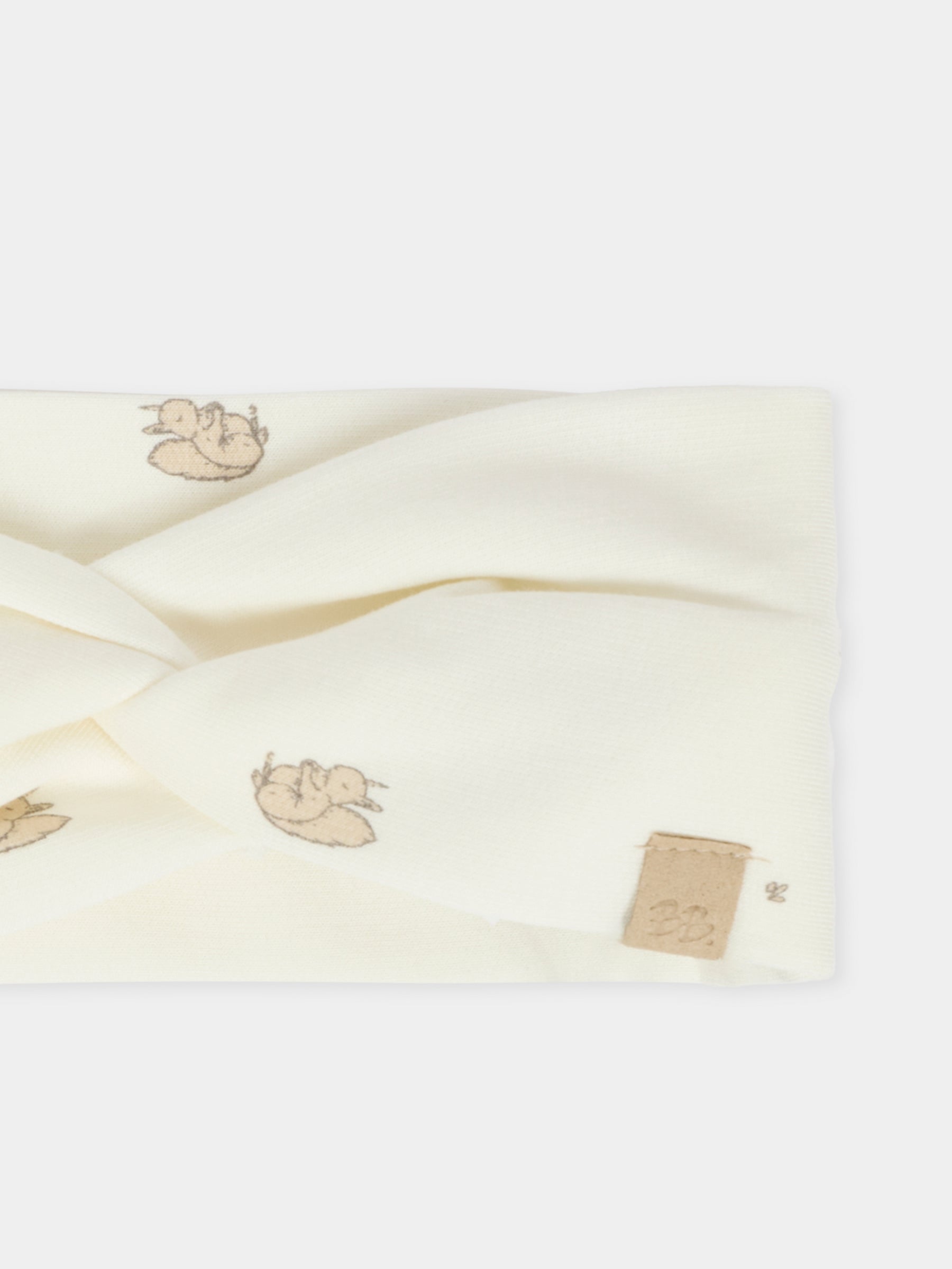 Fascia avorio per neonata con stampa scoiattolo,Bamboom,1080 SQUIRREL PRINT